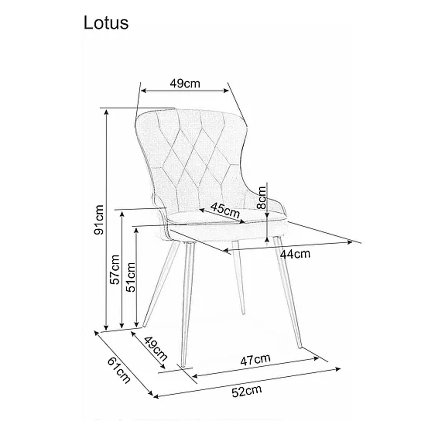 Стілець обідній Signal Lotus Velvet чорний метал/чорний 19 оксамит