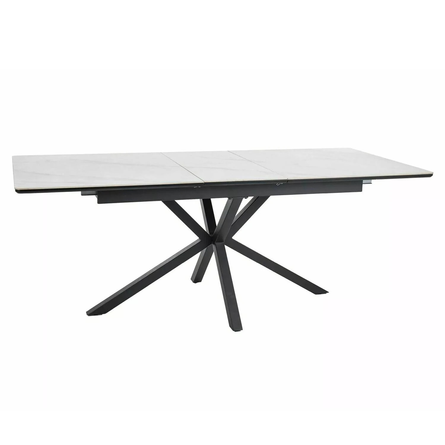 Стіл обідній розкладний Signal Logan Ceramic 160-200x90x75 білий/чорний матовий