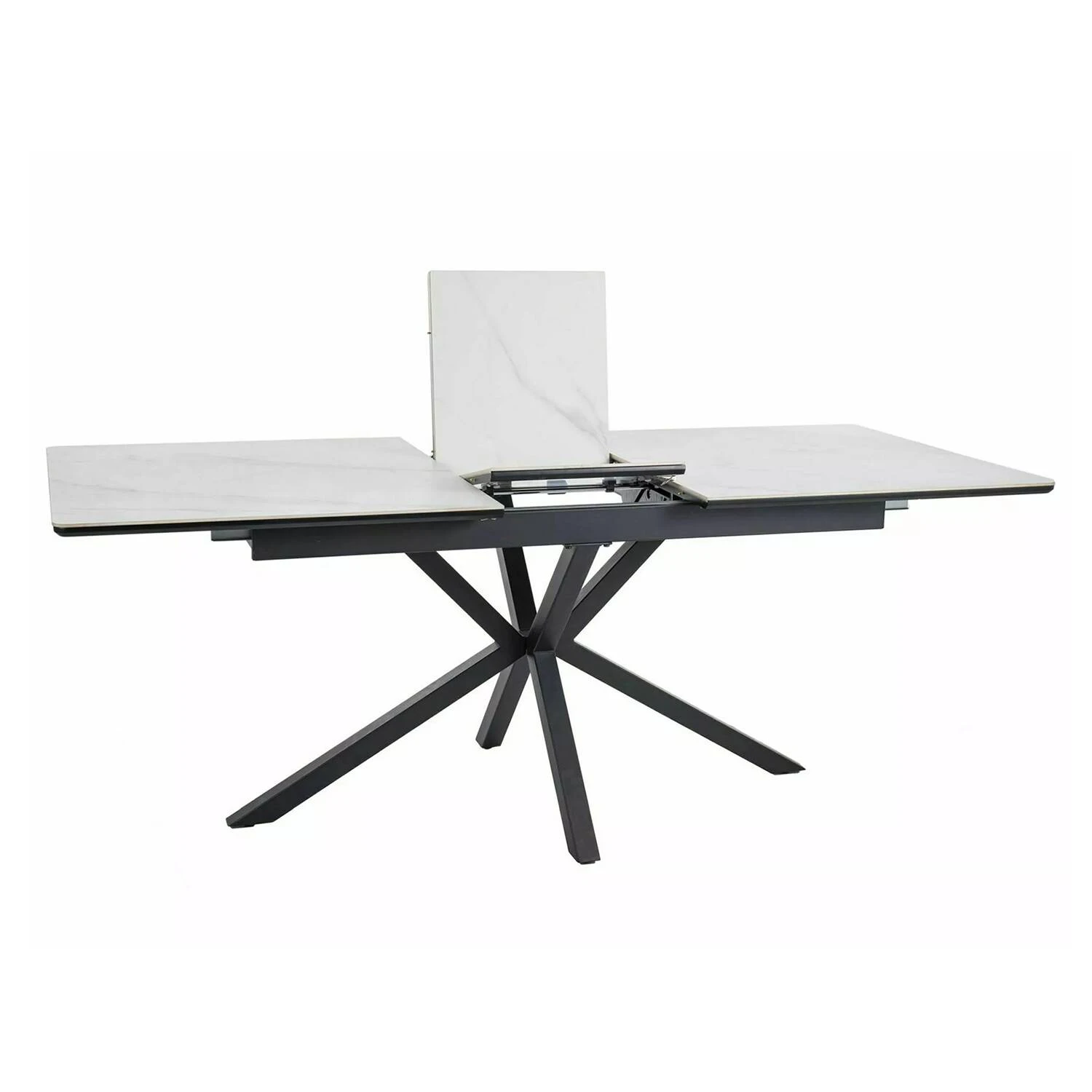 Стіл обідній розкладний Signal Logan Ceramic 160-200x90x75 білий/чорний матовий