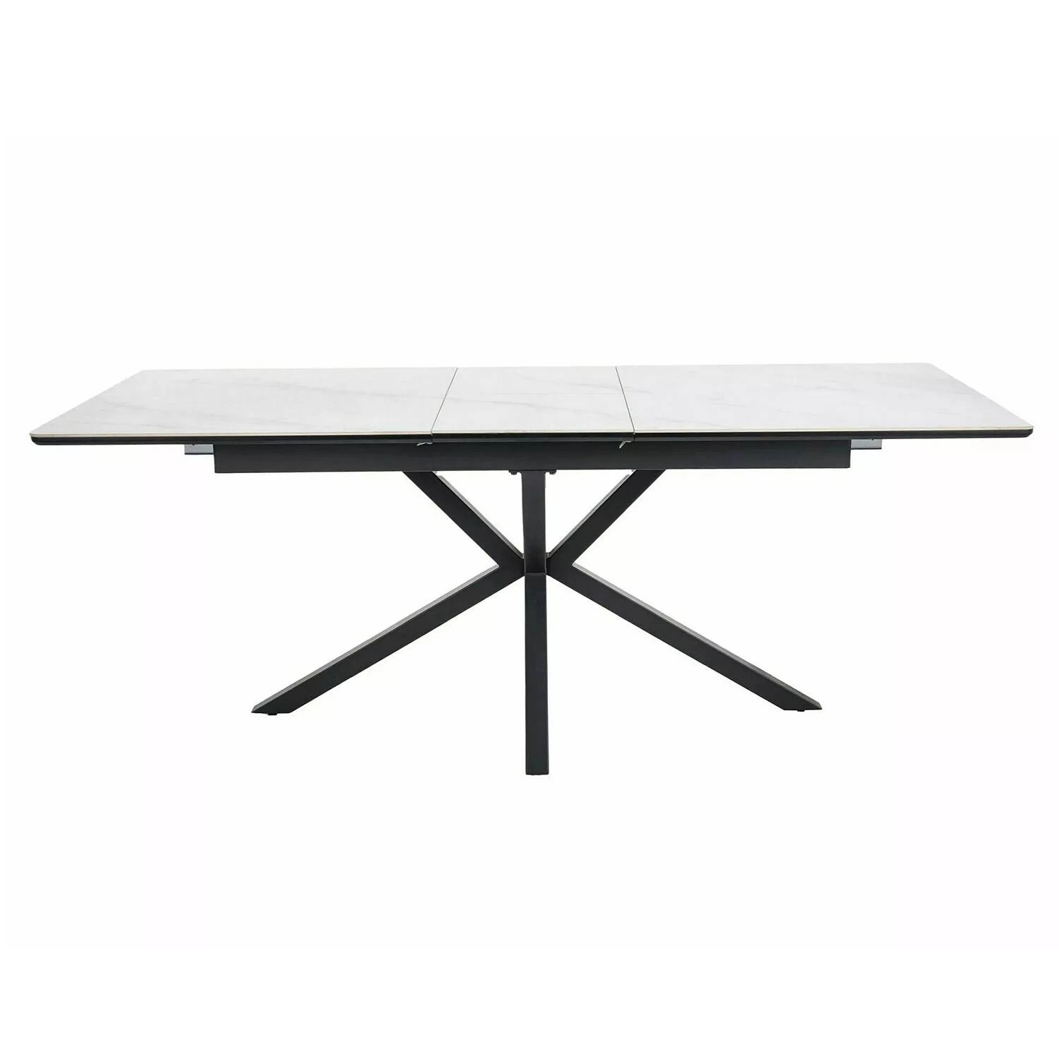 Стіл обідній розкладний Signal Logan Ceramic 160-200x90x75 білий/чорний матовий
