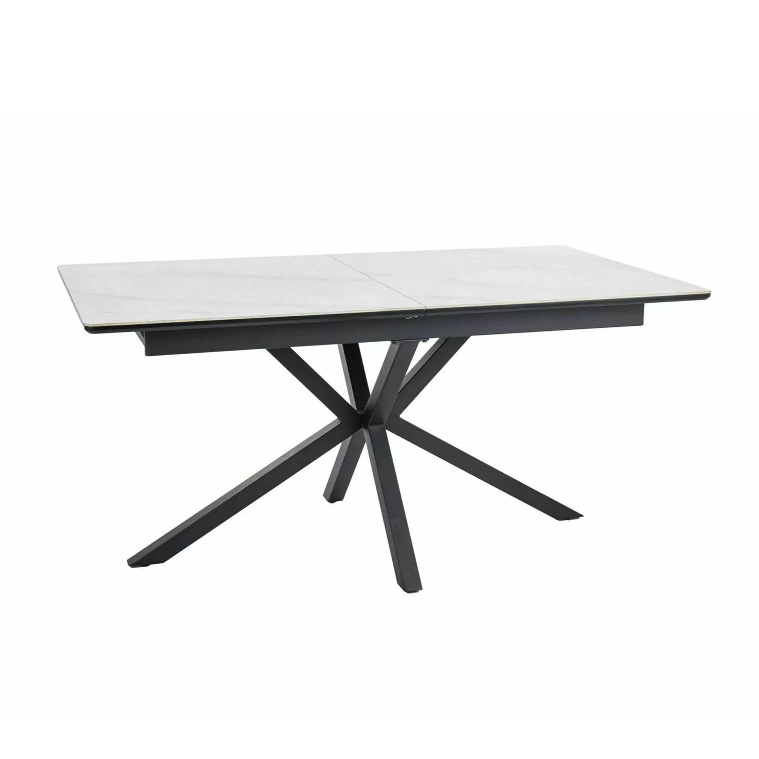 Стіл обідній розкладний Signal Logan Ceramic 160-200x90x75 білий/чорний матовий