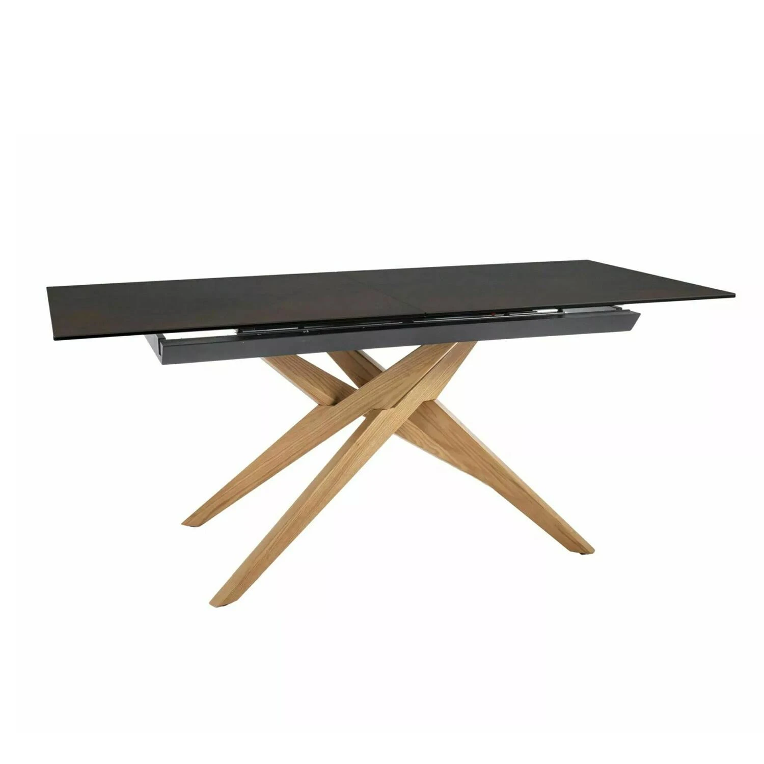 Стіл обідній розкладний Signal Loreto Ceramic 180-230x90x76 коричневий ossido bruno/дуб