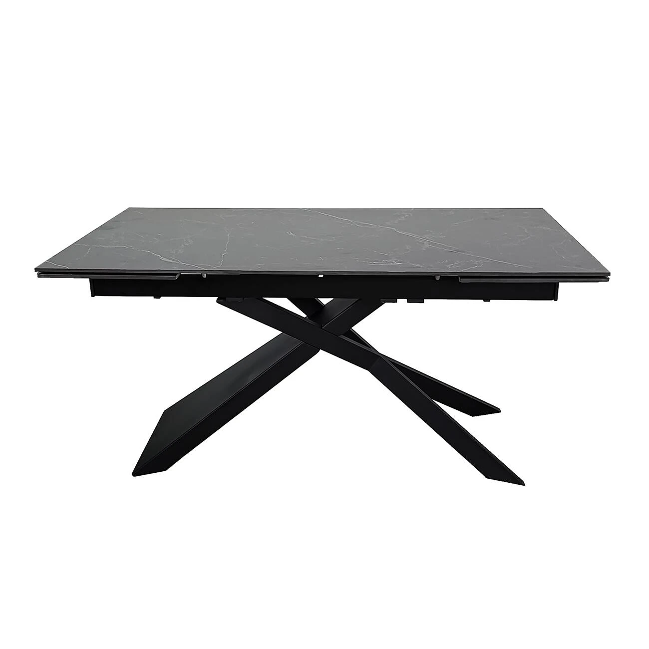 Стіл обідній розкладний Madison Ceramic 160-240x90x75 чорний матовий/чорний (кераміка+метал)