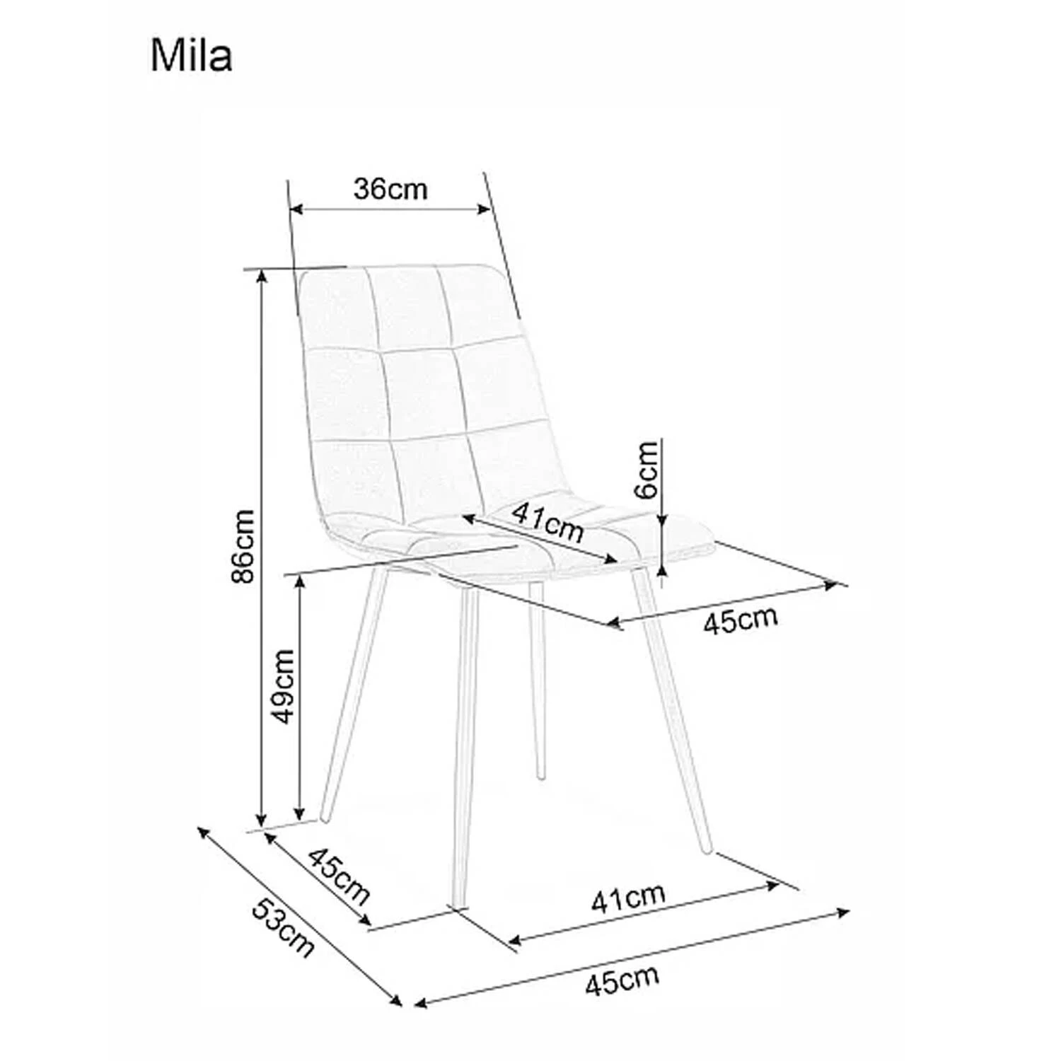 Стілець обідній Signal Mila Velvet чорний метал/бежевий bl.28 оксамит