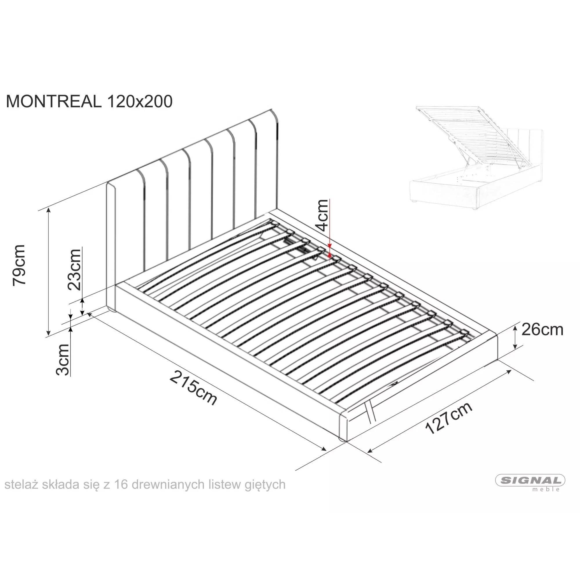 Ліжко односпальне Signal MONTREAL VELVET 120X200 Бежевий BLUVEL 28 MONTREALV120BE
