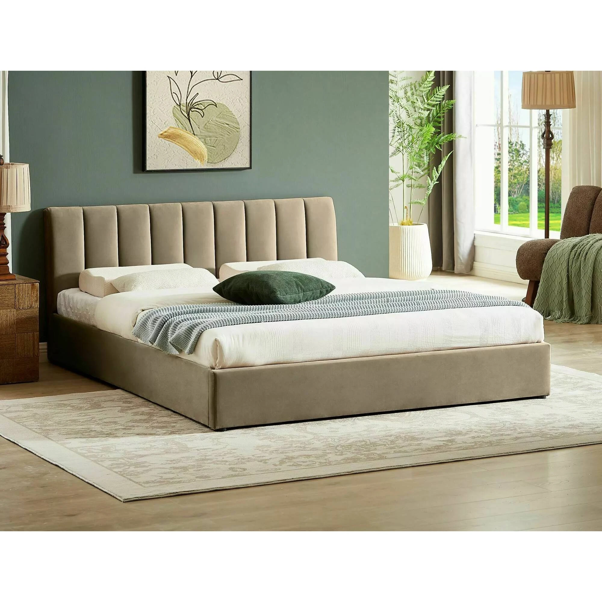 Ліжко полуторне Signal MONTREAL VELVET 140X200 Бежевий BLUVEL 28 MONTREALV140BE