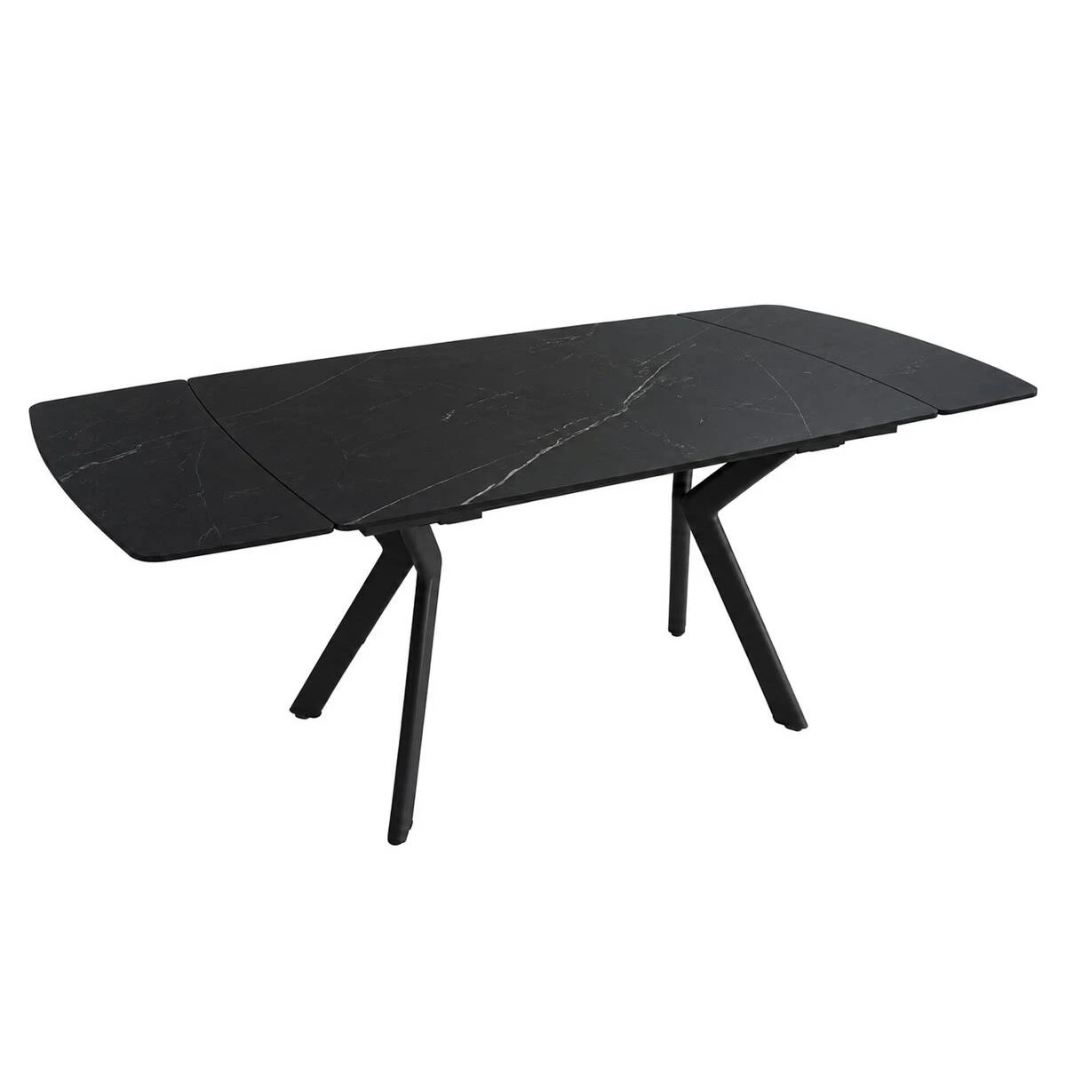 Стіл обідній розкладний Noreen Ceramic 140-200x80x76 чорний/чорний