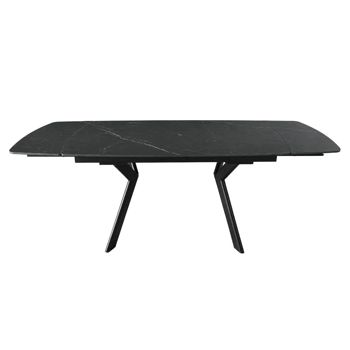 Стіл обідній розкладний Noreen Ceramic 140-200x80x76 чорний/чорний