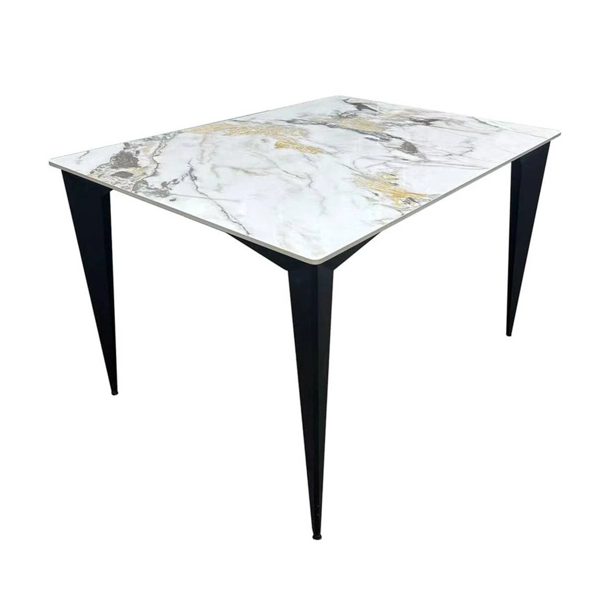 Стіл обідній Norman Ceramic 120x90x76 gold phoenix глянець/чорний каркас