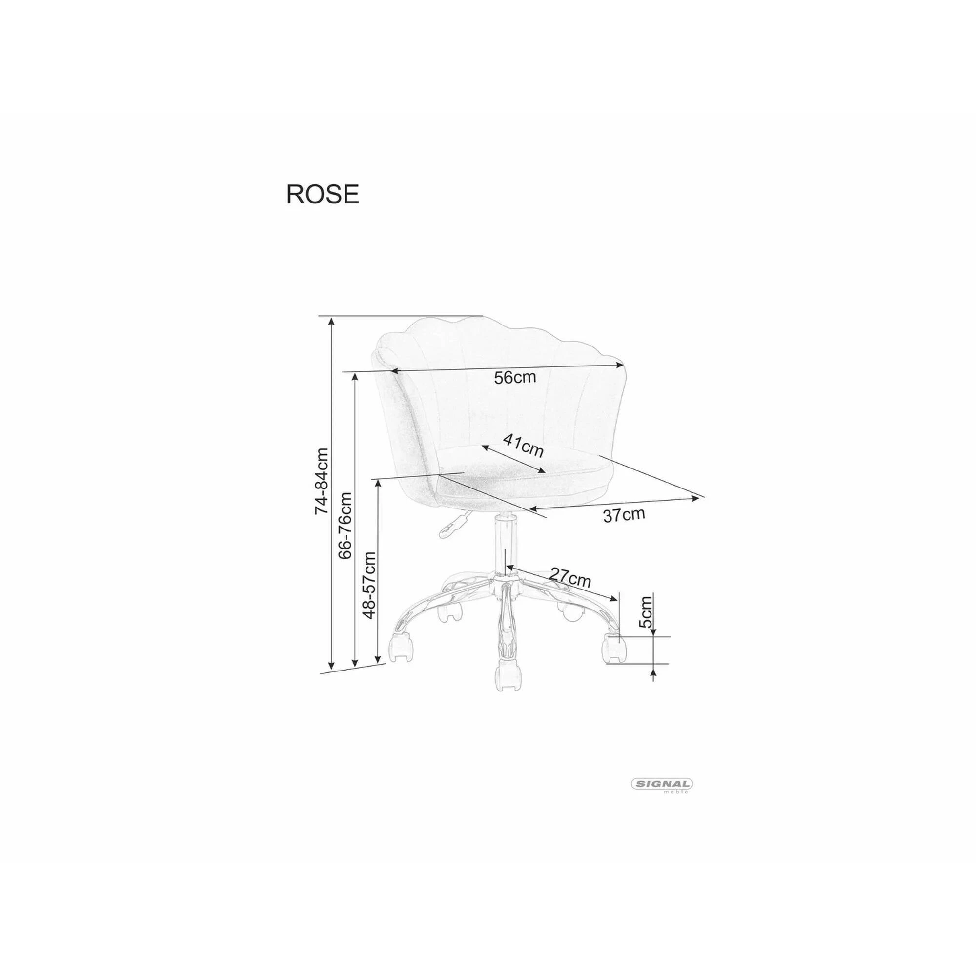 Крісло комп'ютерне (офісне) Signal ROSE VELVET Антична троянда OBRROSEVRA