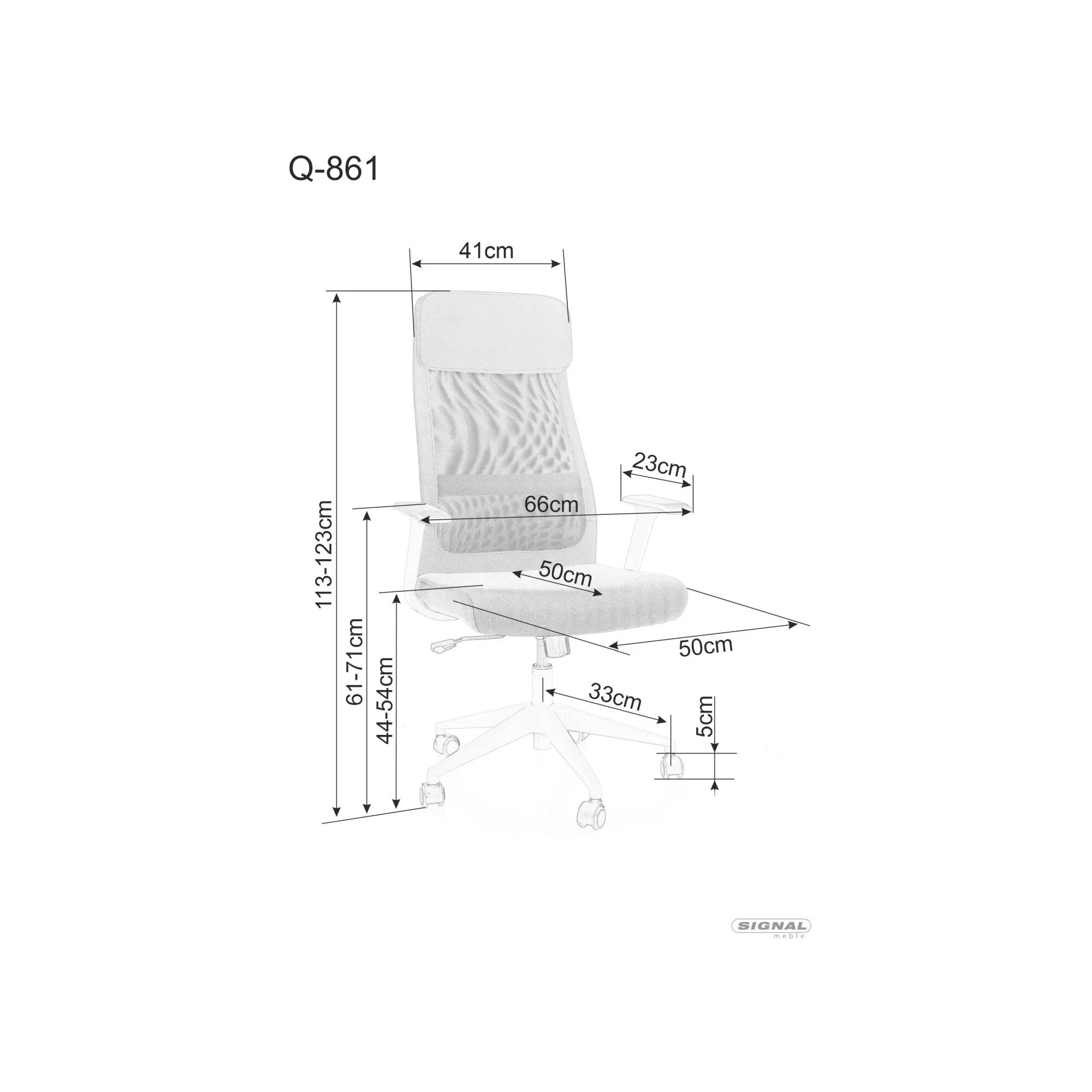 Крісло комп'ютерне (офісне) Signal Q-861 R Чорний OBRQ861RC