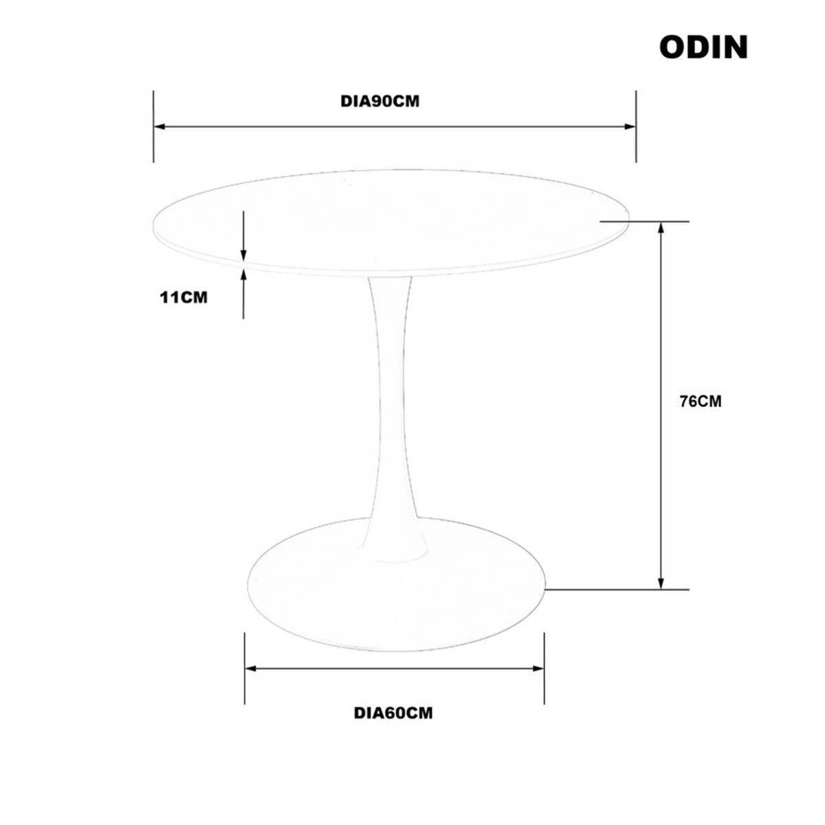 Стіл обідній Odin Ceramic бежевий матовий/кашемір d-90 см