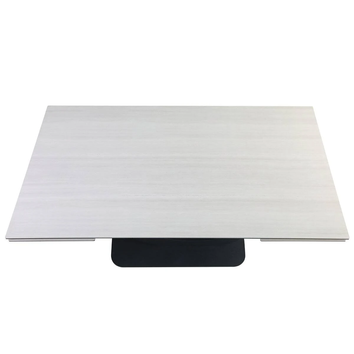 Стіл обідній розкладний Ovidio Ceramic 160-240x90x76 білий дуб/чорний каркас