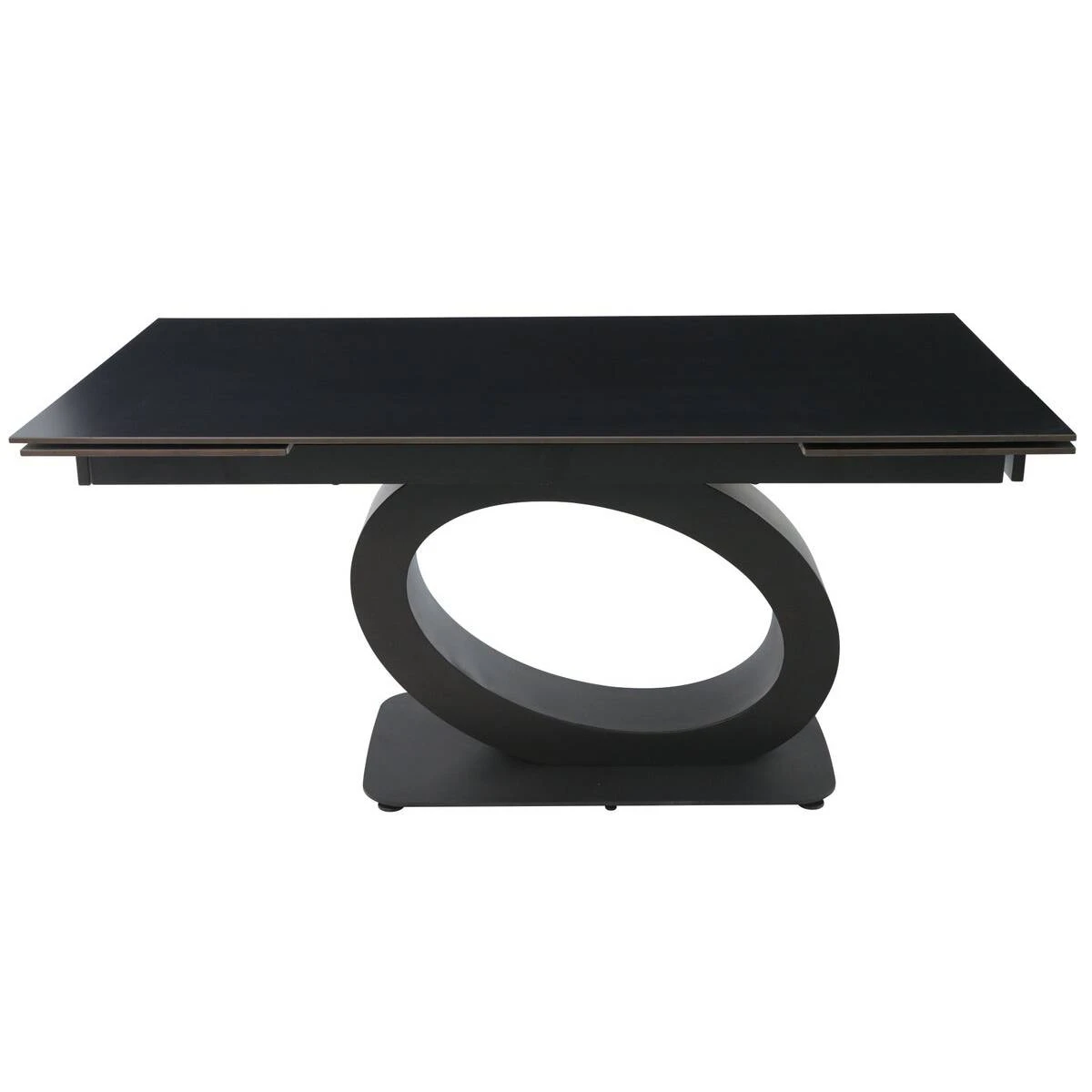 Стіл обідній розкладний Ovidio Ceramic 160-240x90x76 чорний матовий/чорний каркас