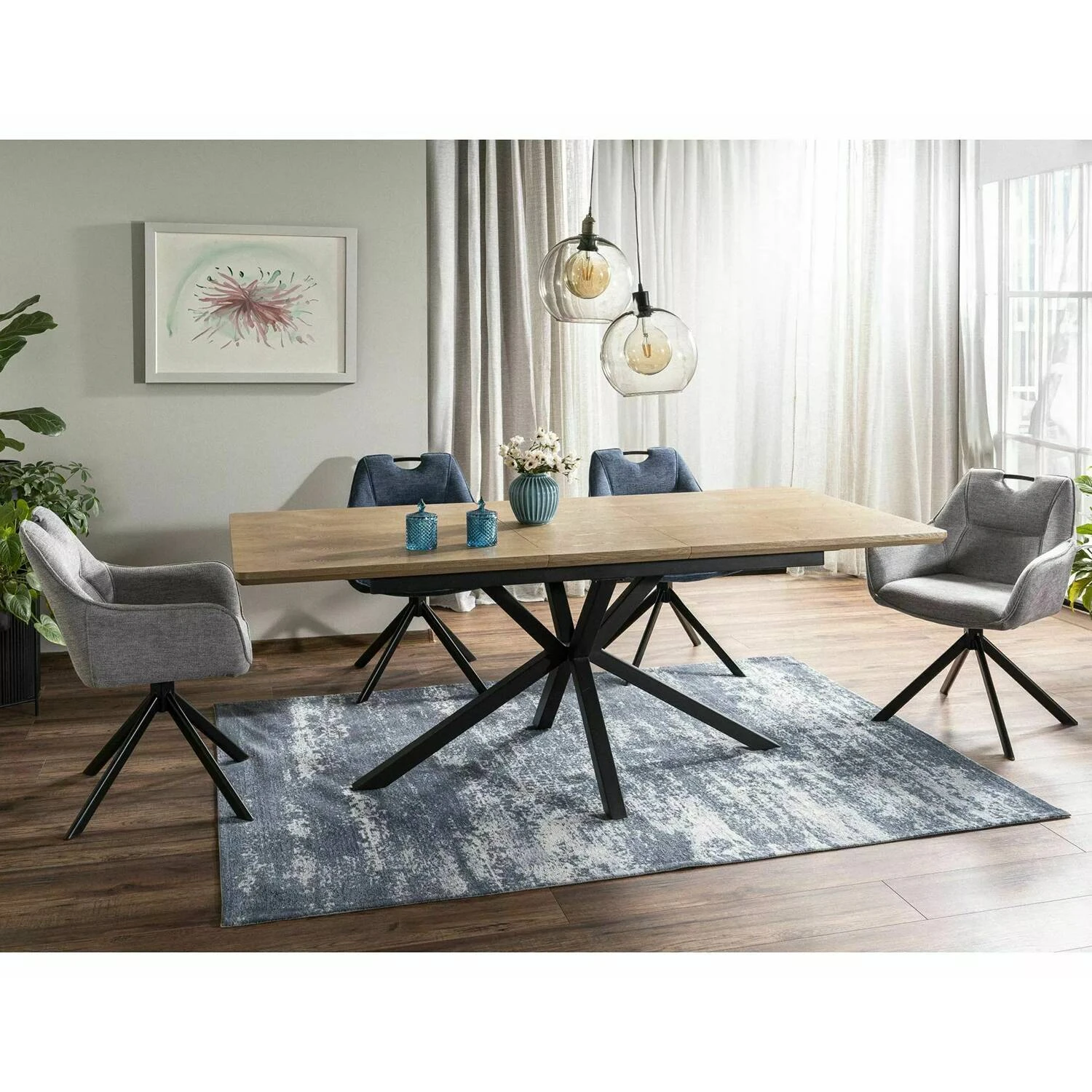 Стілець обідній поворотний Signal Remo Brego чорний метал/світло-бежевий 31 тканина