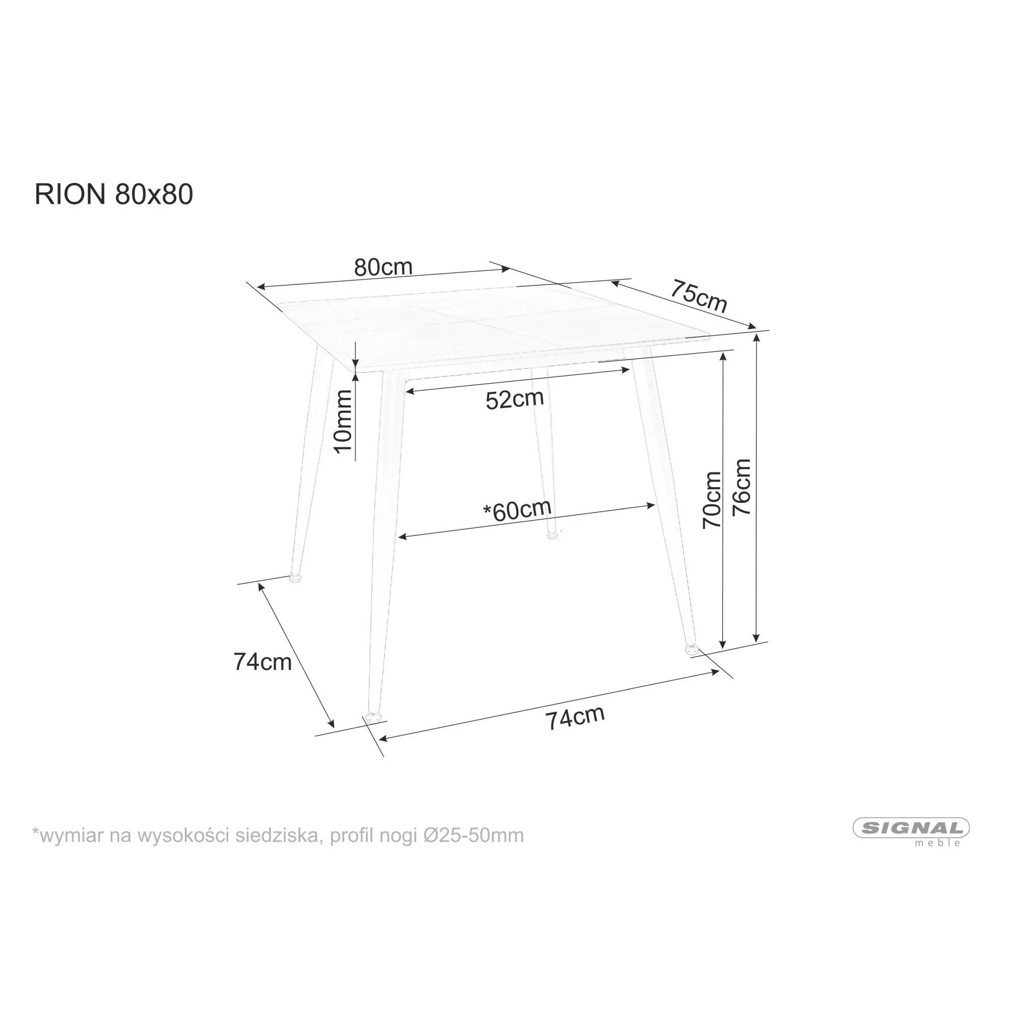 Стіл обідній Signal RION 80*80 чорний RIONC80