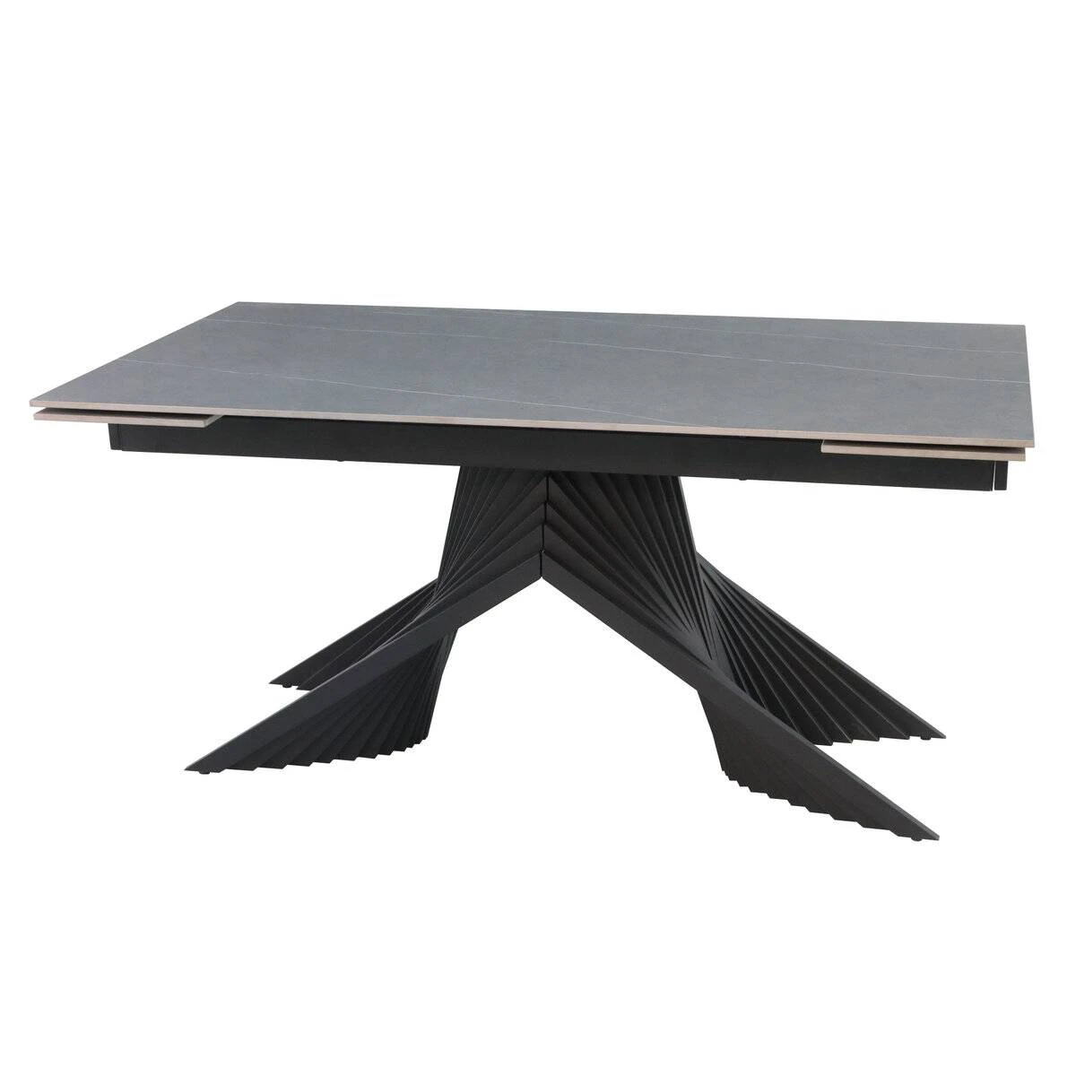 Стіл обідній розкладний Rosario Ceramic 160-220x90x76 сірий матовий/чорний каркас