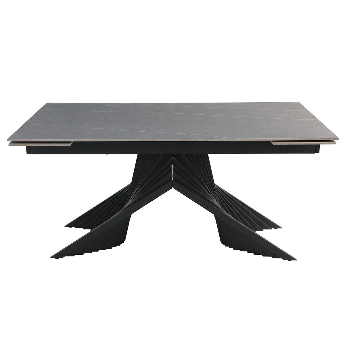 Стіл обідній розкладний Rosario Ceramic 160-220x90x76 сірий матовий/чорний каркас