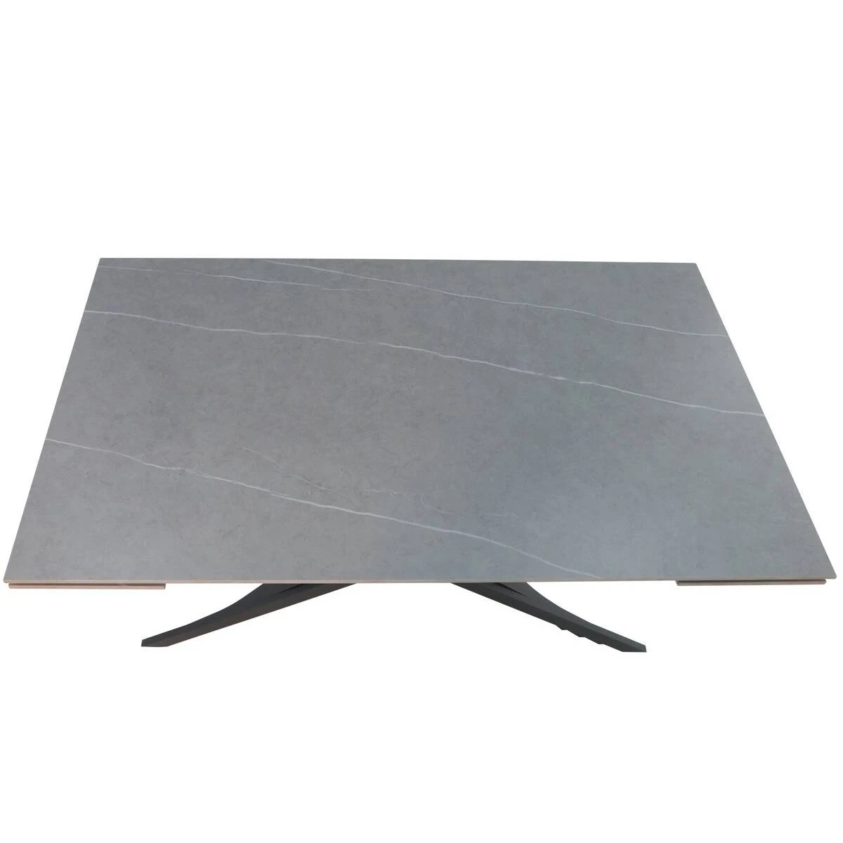 Стіл обідній розкладний Rosario Ceramic 160-220x90x76 сірий матовий/чорний каркас