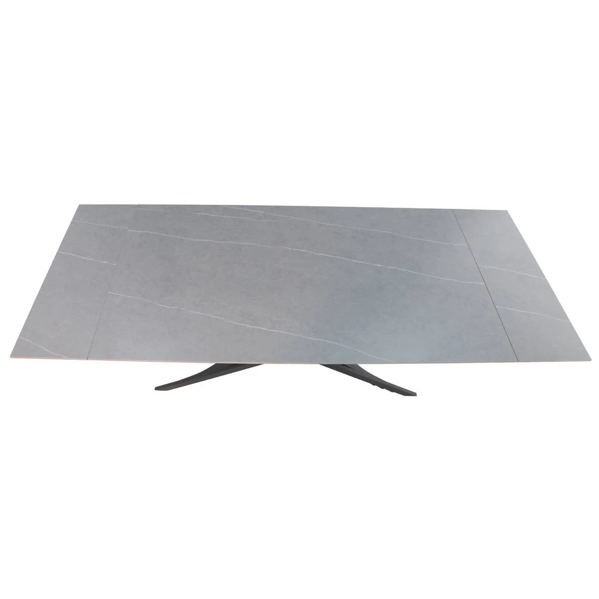Стіл обідній розкладний Rosario Ceramic 160-220x90x76 сірий матовий/чорний каркас