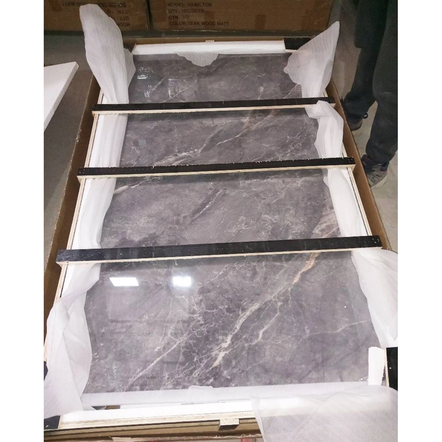 Стіл обідній розкладний Bjorn Roland 160-240x90x76 Bonis Grey Glossy