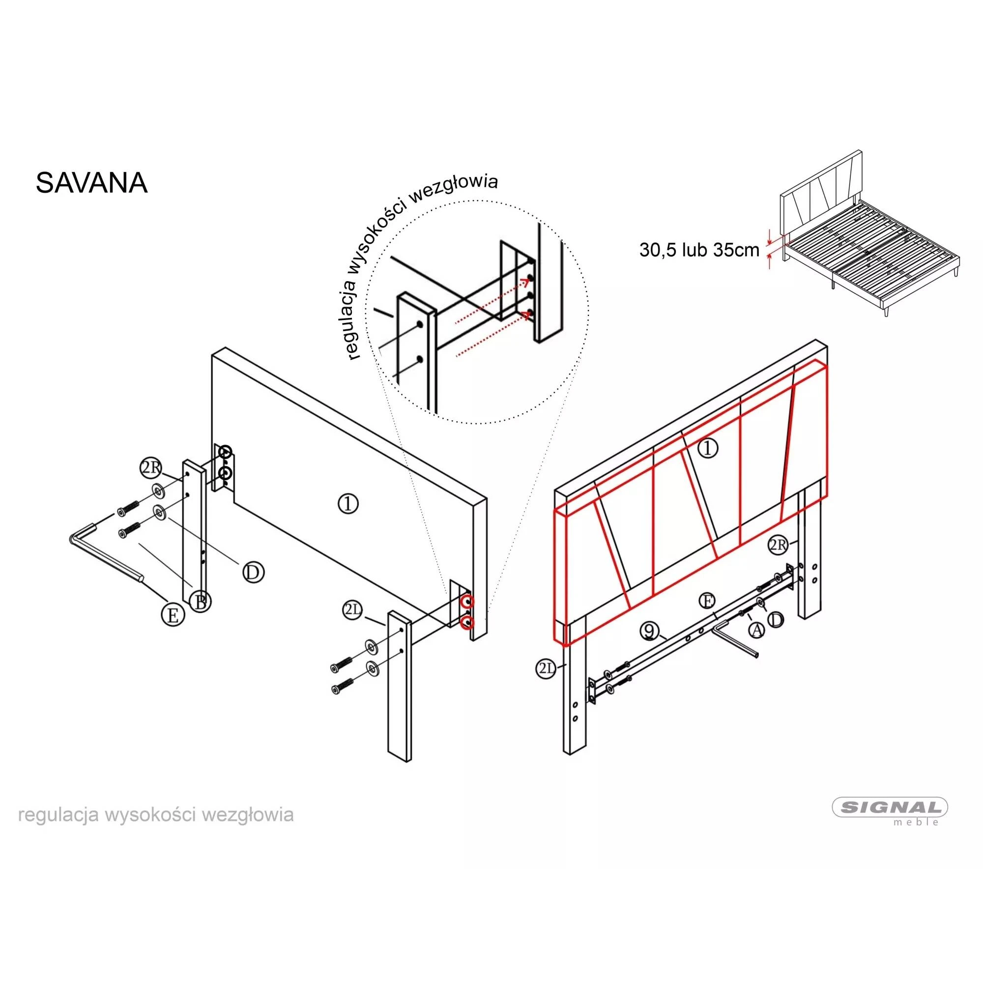 Ліжко полуторне Signal SAVANA VELVET 160X200 Бежевий BLUVEL 28 SAVANAV160BE