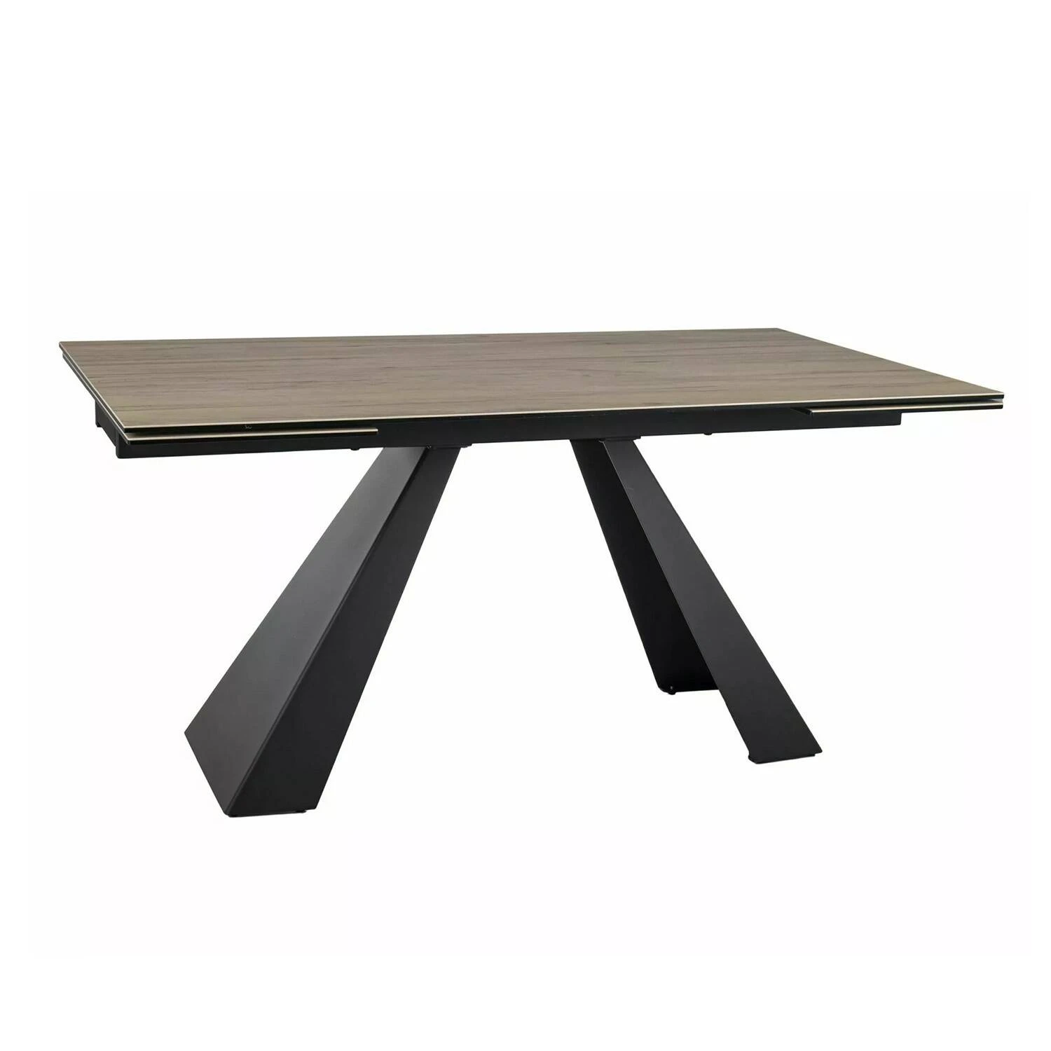 Стіл обідній розкладний Signal Salvadore Ceramic 160-240x90x77 світло-коричневий sabbia/чорний матовий