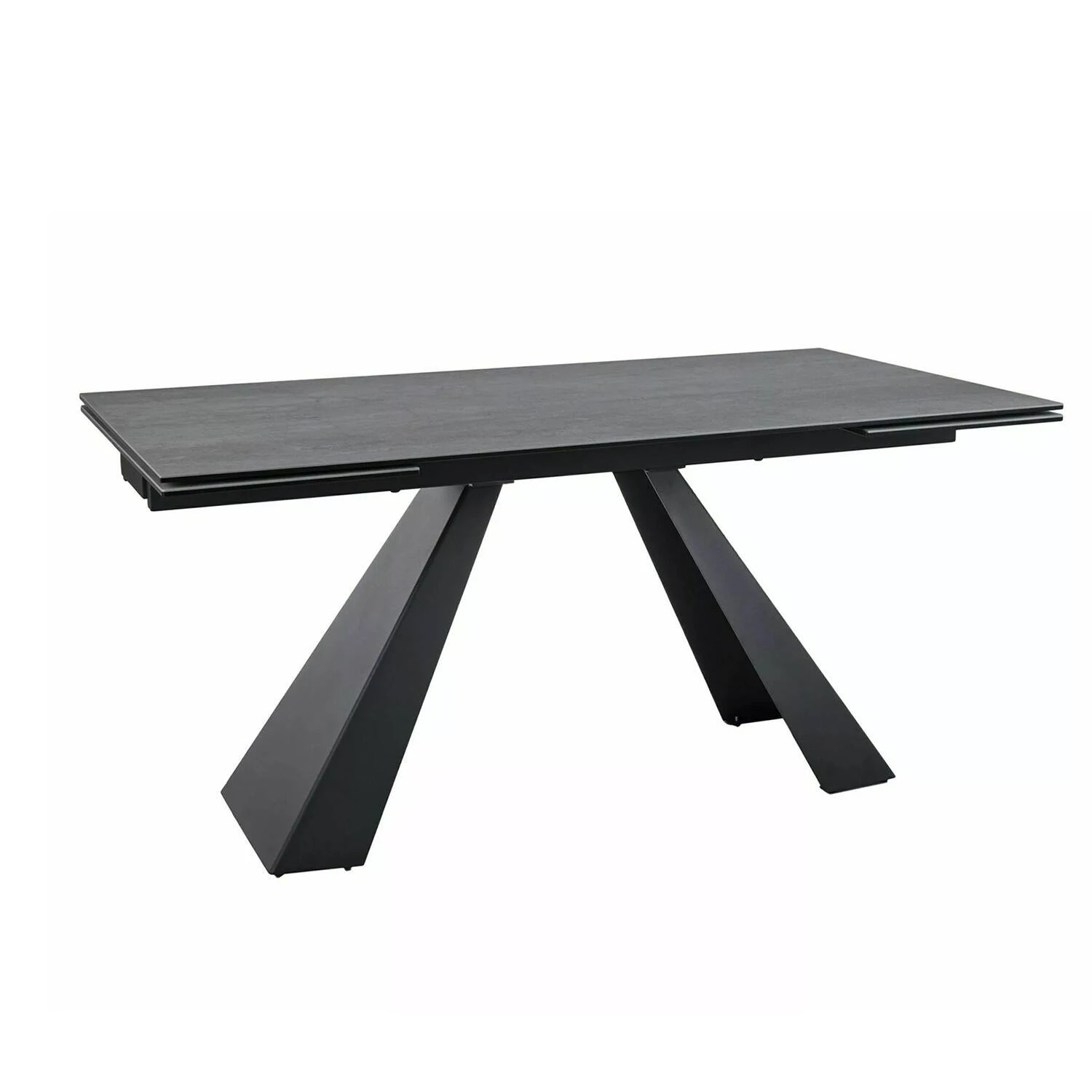 Стіл обідній розкладний Signal Salvadore Ceramic 160-240x90x77 світло-сірий pietra di savoia/чорний мат