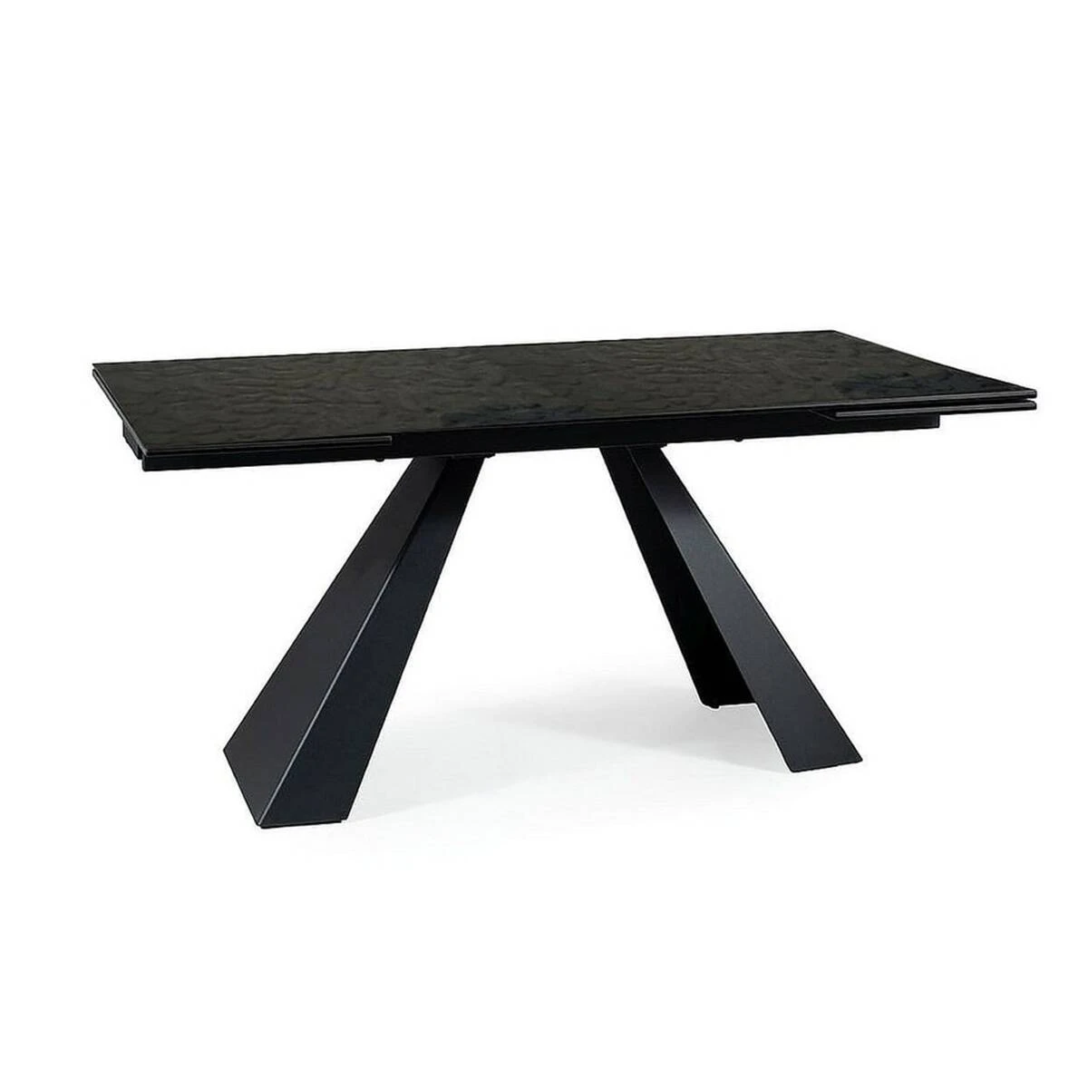 Стіл обідній розкладний Signal Salvadore 160-240x90x76 melted glass/чорний матовий