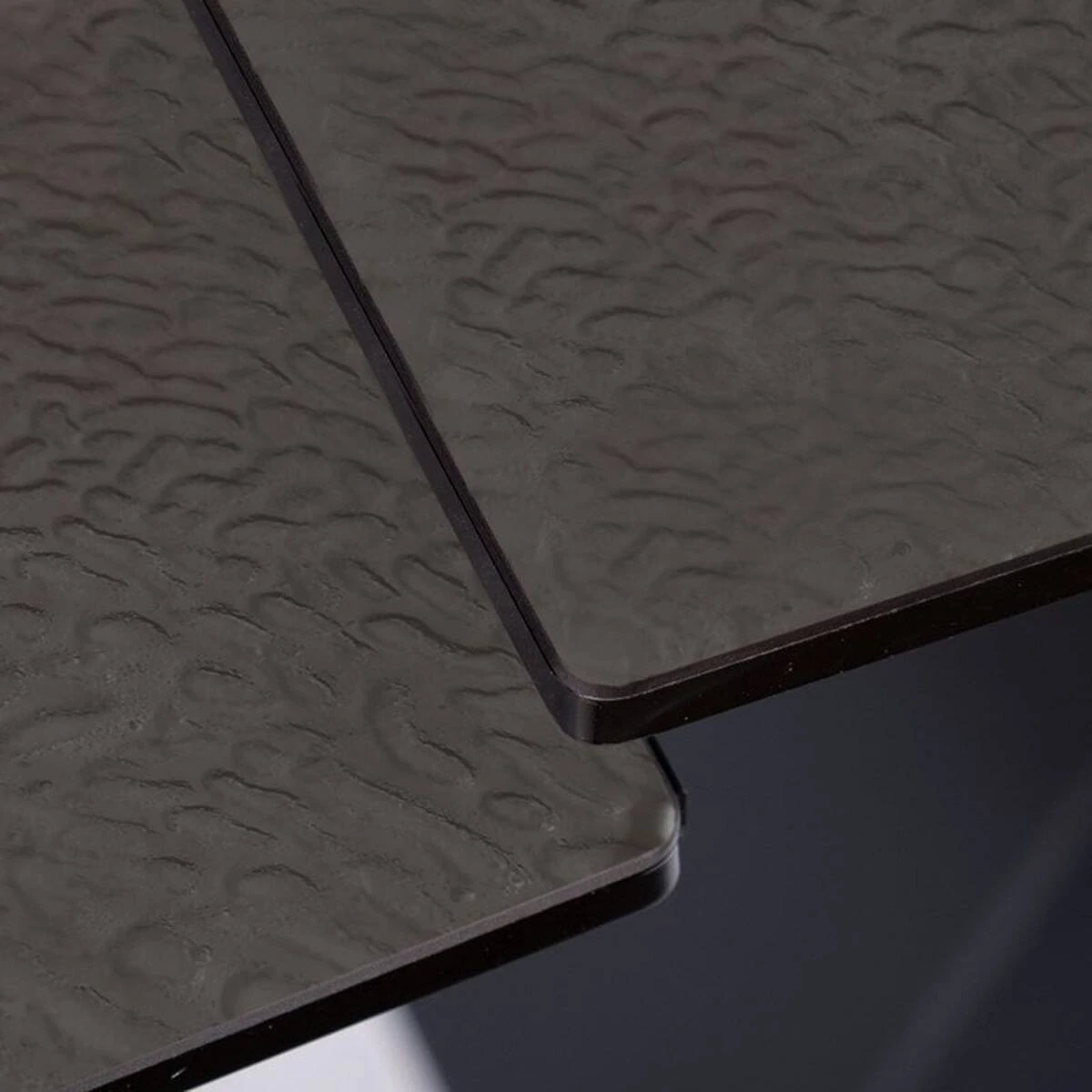 Стіл обідній розкладний Signal Salvadore 160-240x90x76 melted glass/чорний матовий