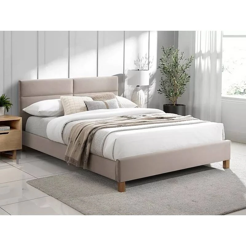 Ліжко полуторне Signal SIERRA VELVET 140x200 Бежевий / Дуб TAP. BLUVEL 28 SIERRAV140BED