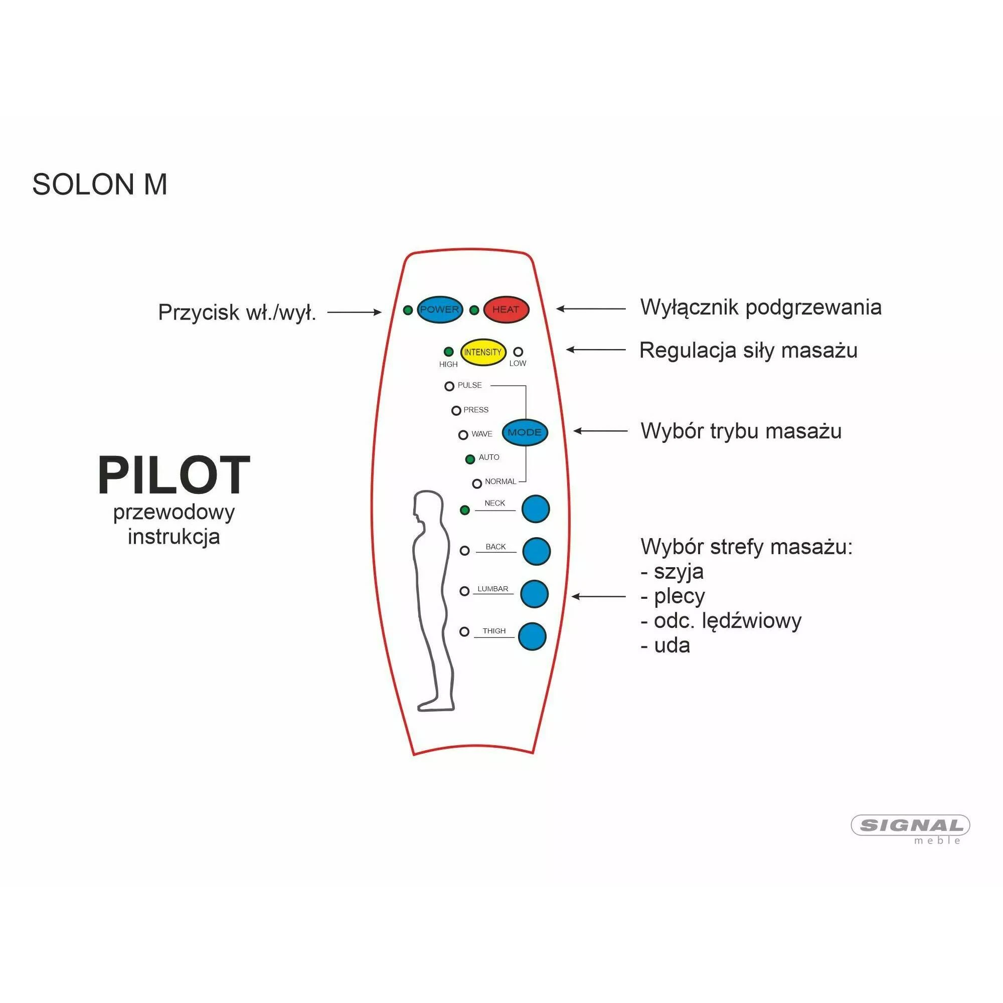 Крісло-реклайнер розкладне Signal SOLON M BREGO (функція масажу) темно-сіре 18 SOLONMBRCSZ18