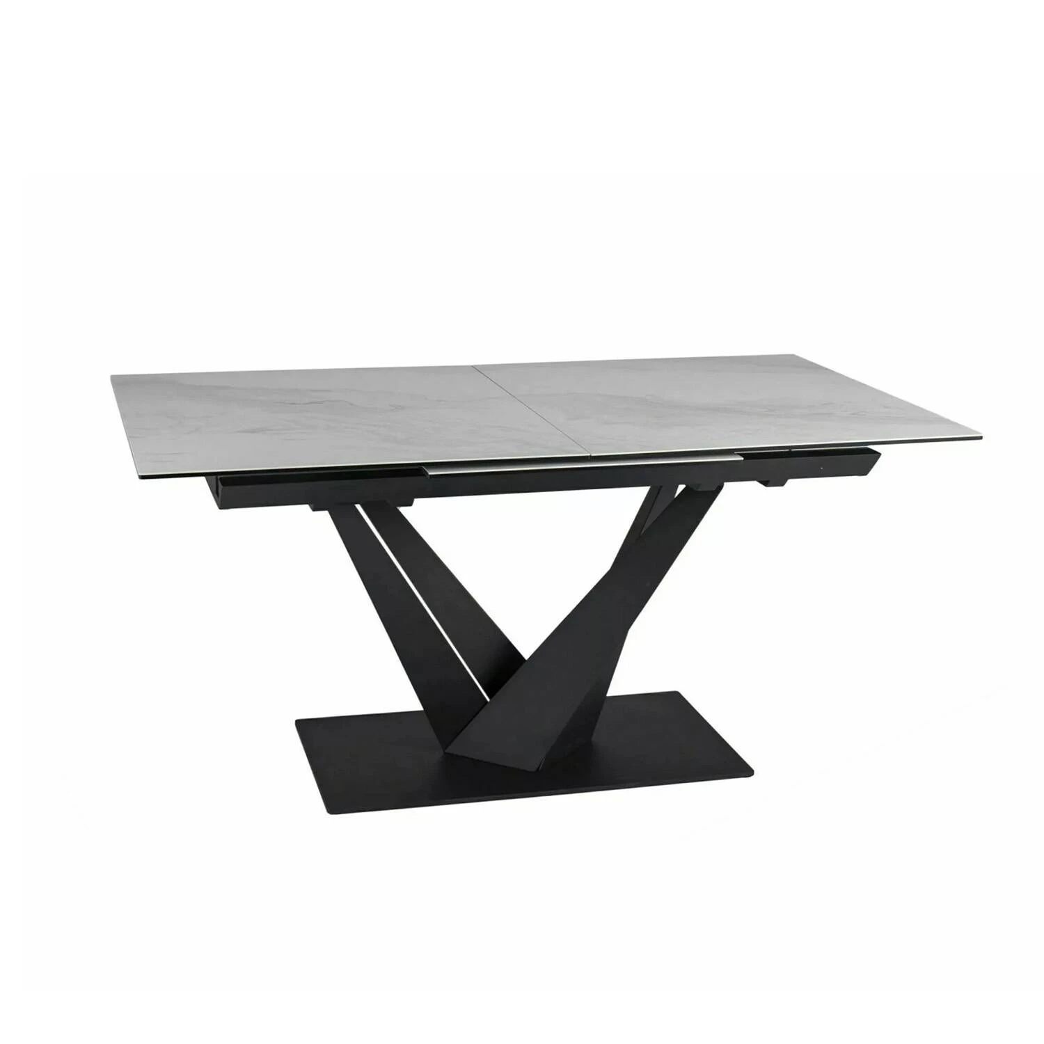 Стіл обідній розкладний Signal Sorento Ceramic 160-220x90x76 білий nature cloud/чорний матовий