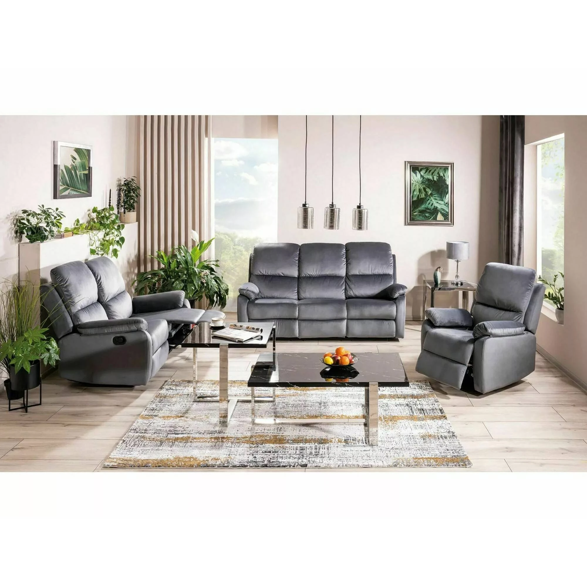 Диван-софа розкладна Signal SPENCER 3 VELVET сіра BL.14 SPENCER3VSZ