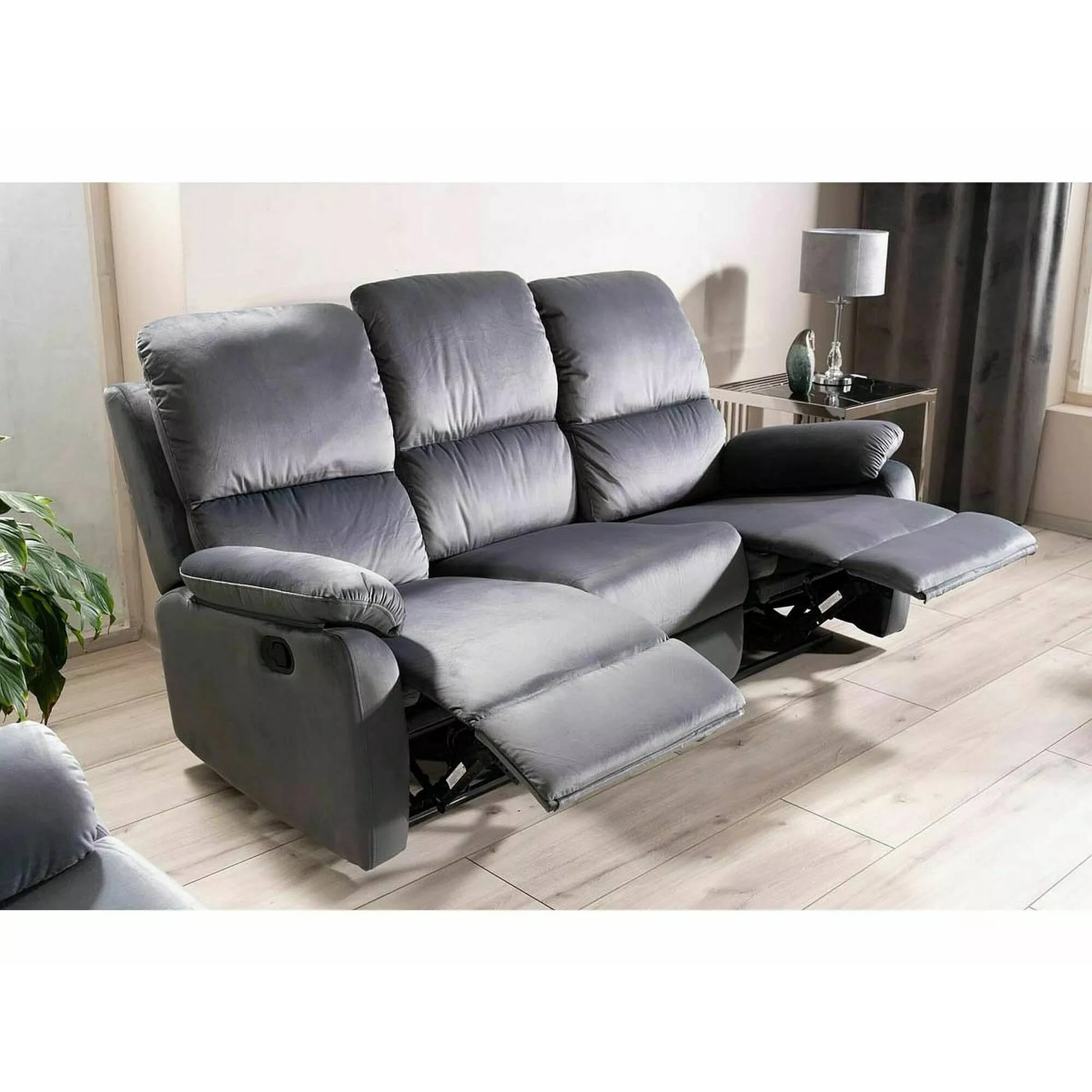 Диван-софа розкладна Signal SPENCER 3 VELVET сіра BL.14 SPENCER3VSZ