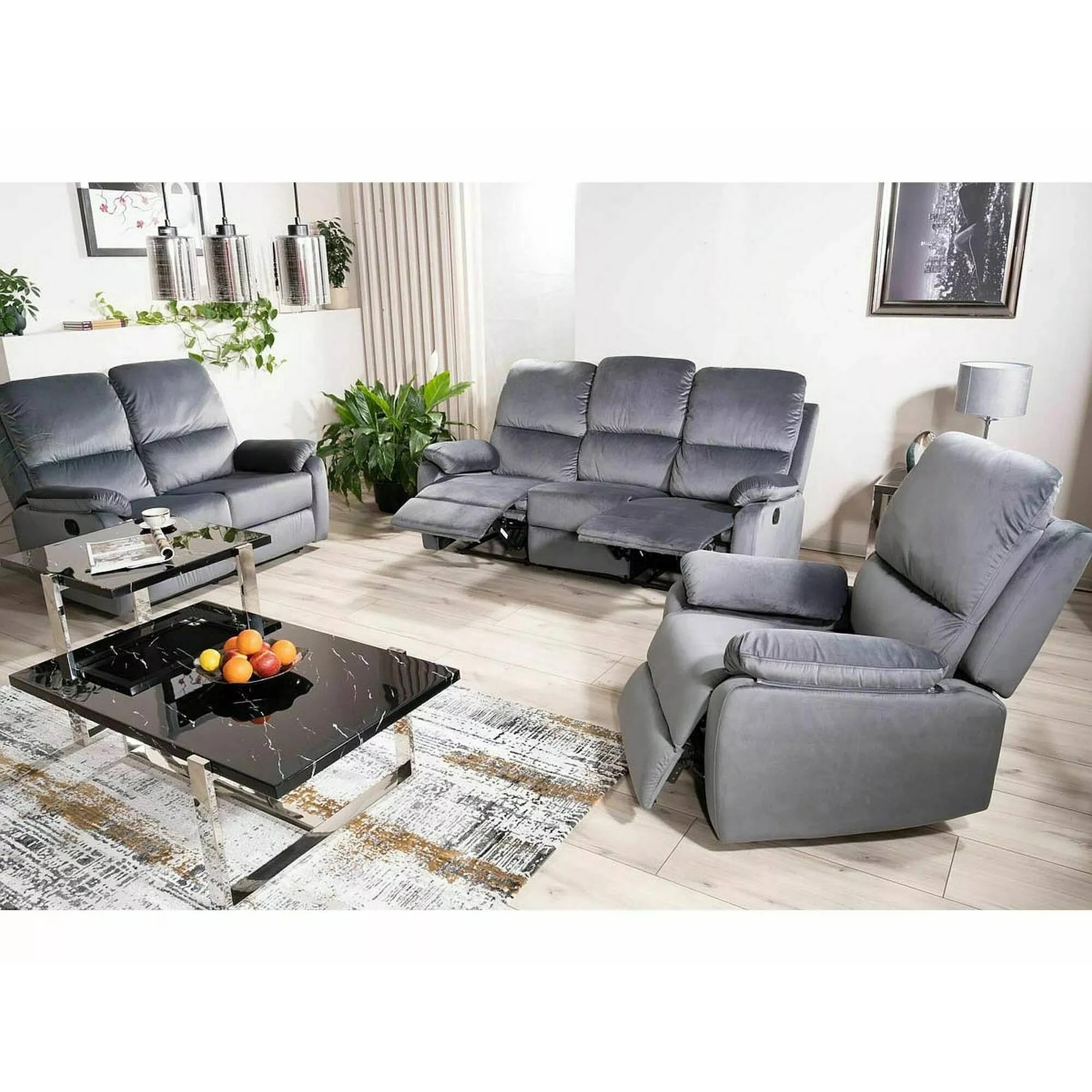 Диван-софа розкладна Signal SPENCER 3 VELVET сіра BL.14 SPENCER3VSZ