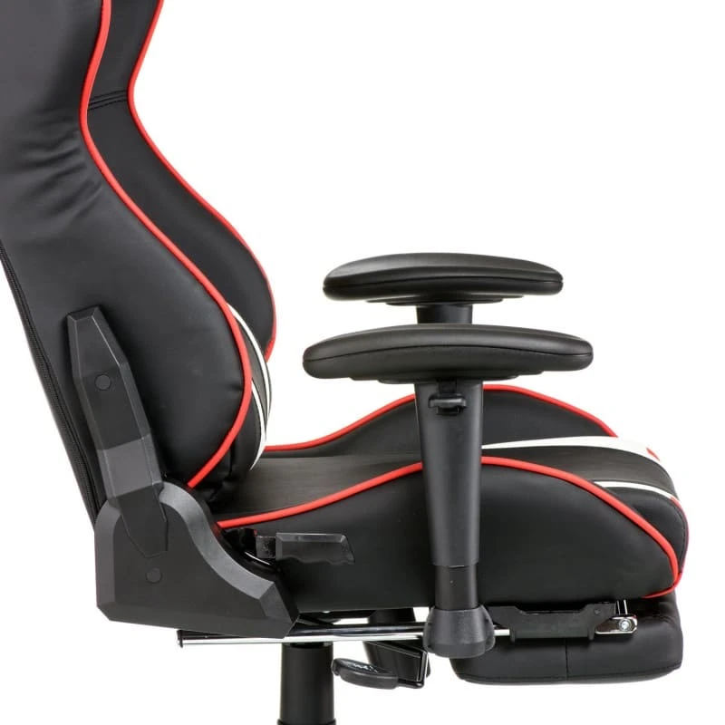 Крісло комп'ютерне (геймерське) Special4You ExtremeRace black/red/white з підставкою для ніг