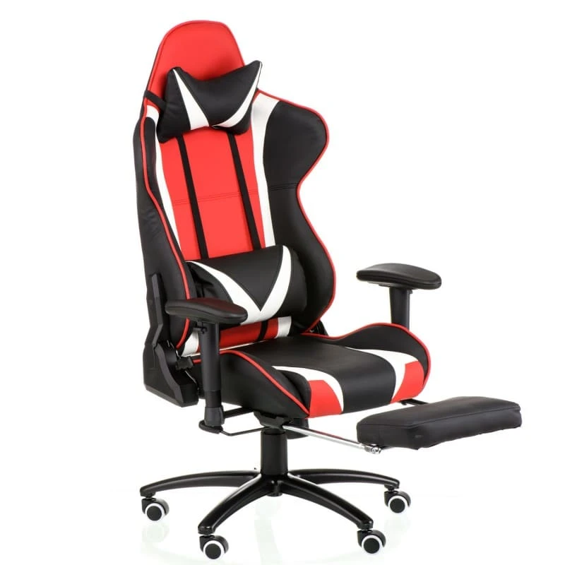 Крісло комп'ютерне (геймерське) Special4You ExtremeRace black/red/white з підставкою для ніг