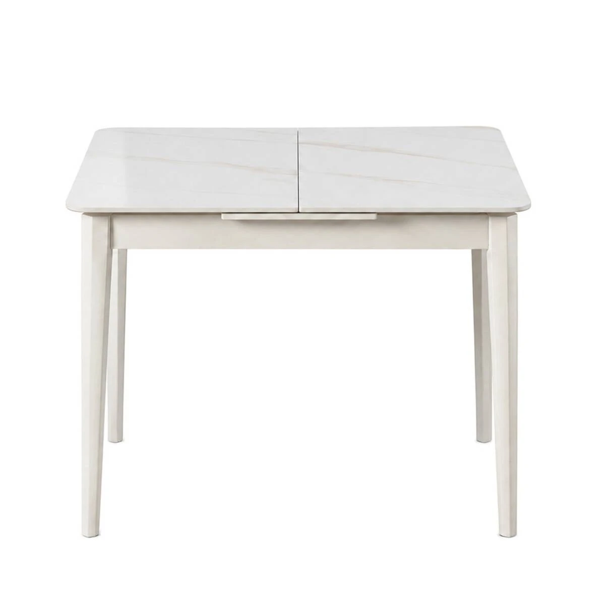 Стіл обідній розкладний Tallinn Ceramic 90-120x70x75 білий глянець/кашемір