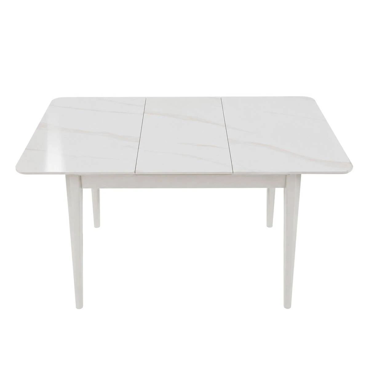 Стіл обідній розкладний Tallinn Ceramic 90-120x70x75 білий глянець/кашемір