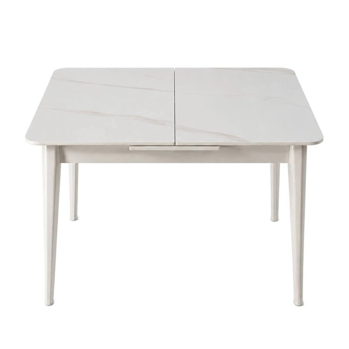 Стіл обідній розкладний Tallinn Ceramic 90-120x70x75 білий глянець/кашемір