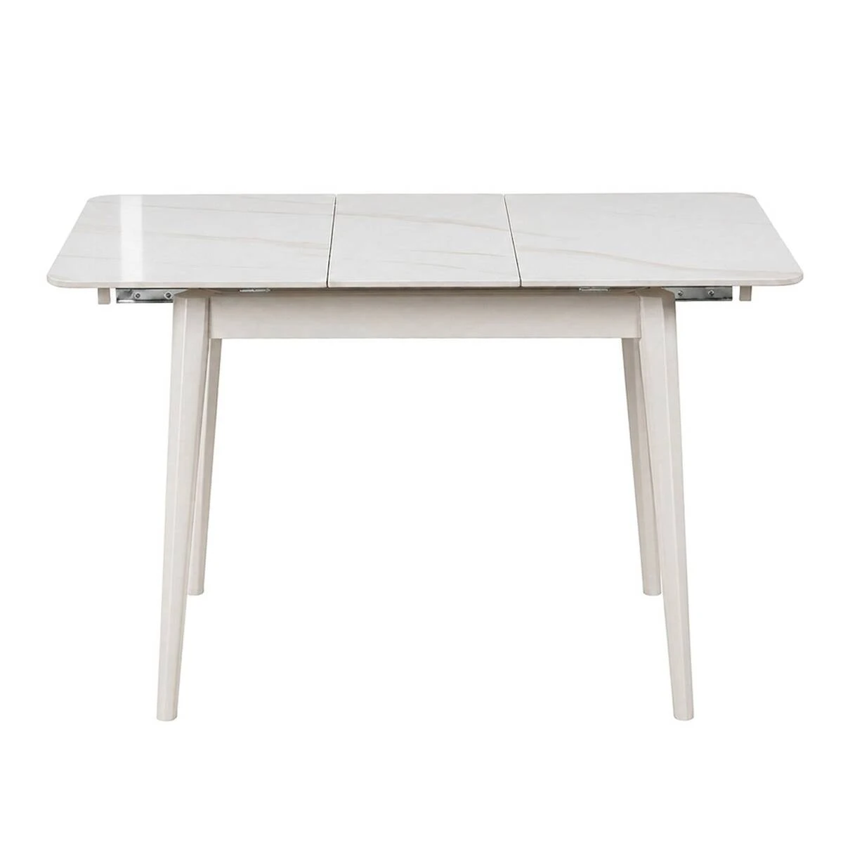 Стіл обідній розкладний Tallinn Ceramic 90-120x70x75 білий глянець/кашемір
