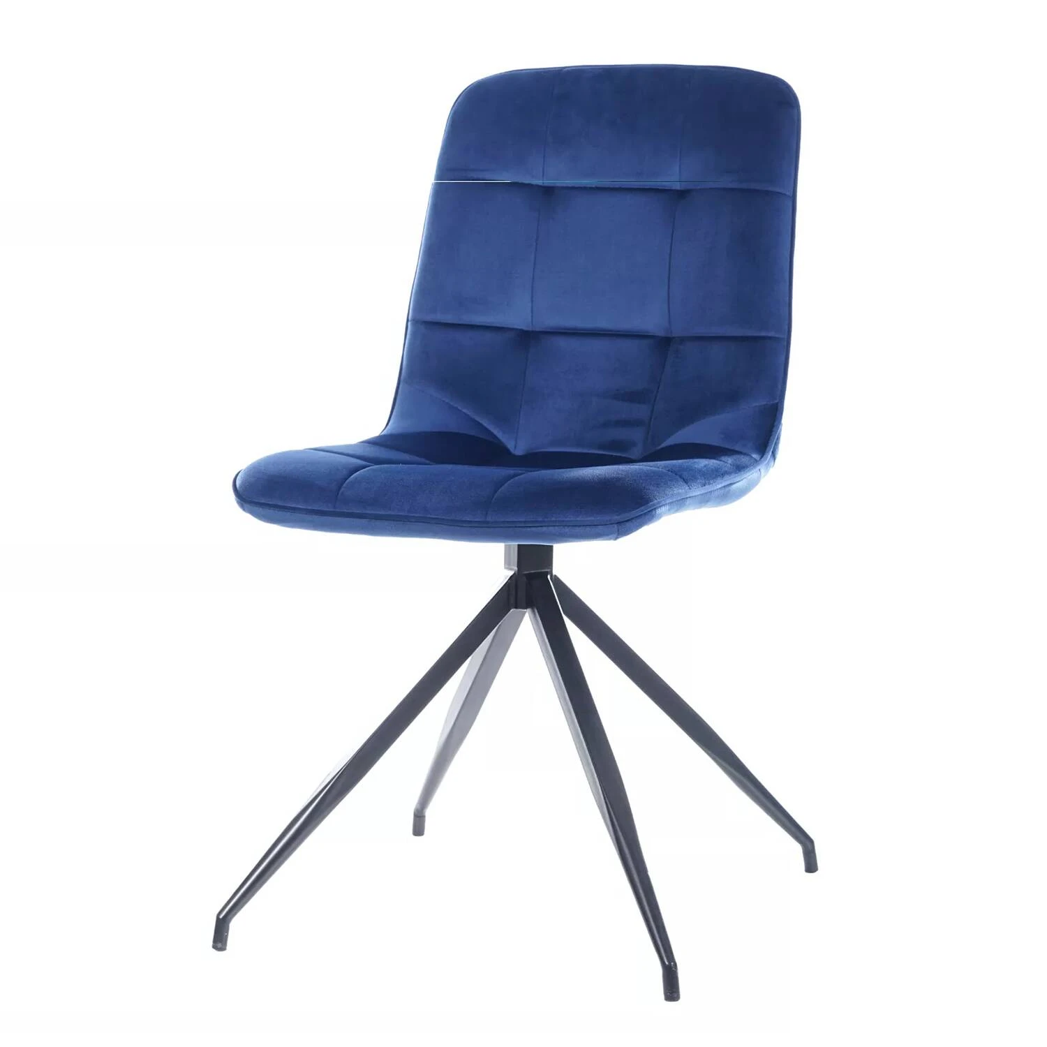 Стілець обідній Signal Texo Velvet чорний метал/синій bl.86 оксамит