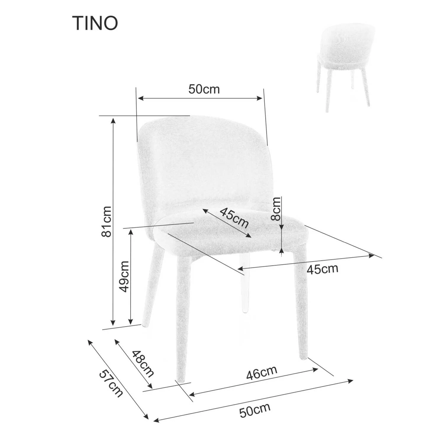 Стілець обідній Signal Tino Wind сірий 84 тканина