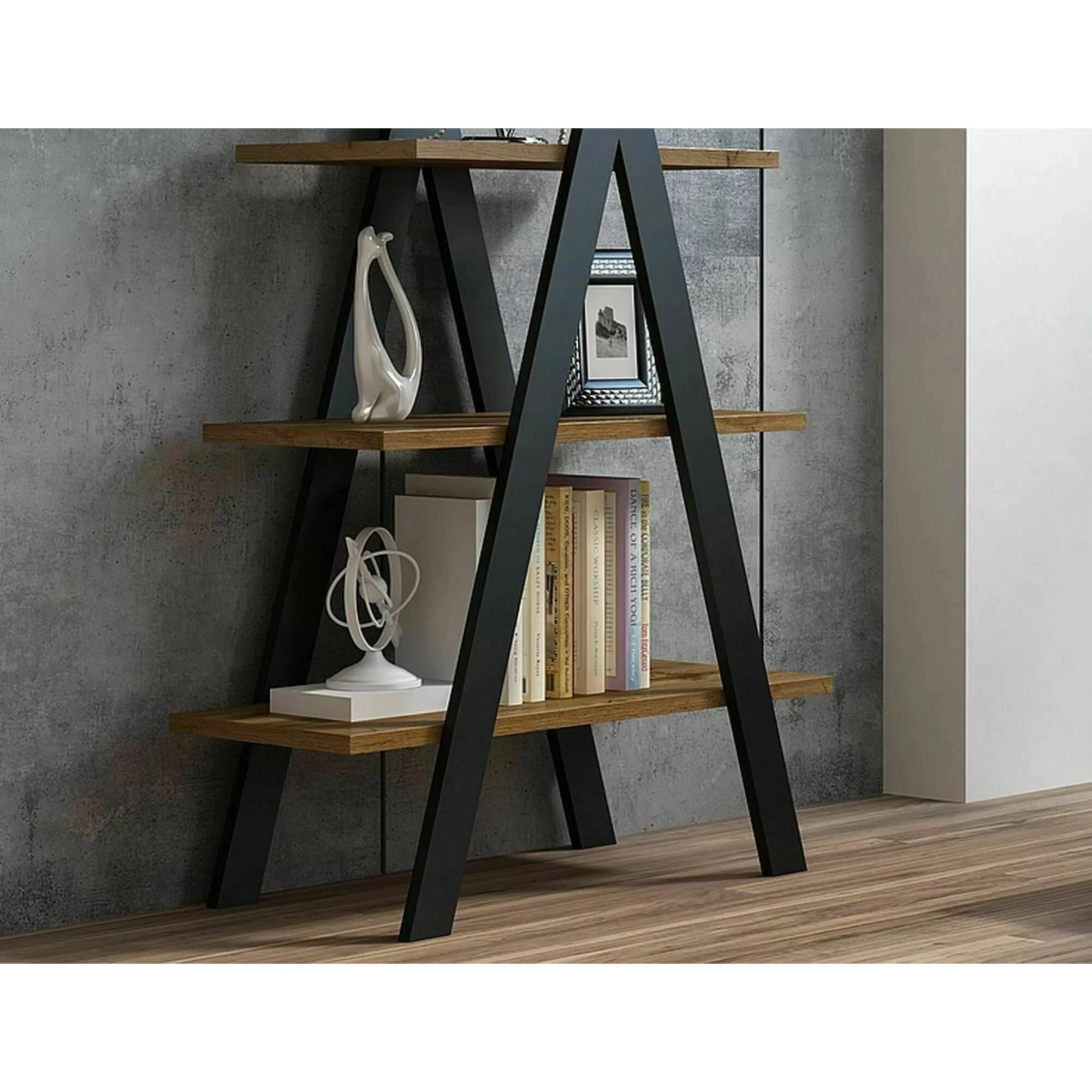 Стелаж Signal TIPI дуб вотан / чорний 136x80 TIPIDWC
