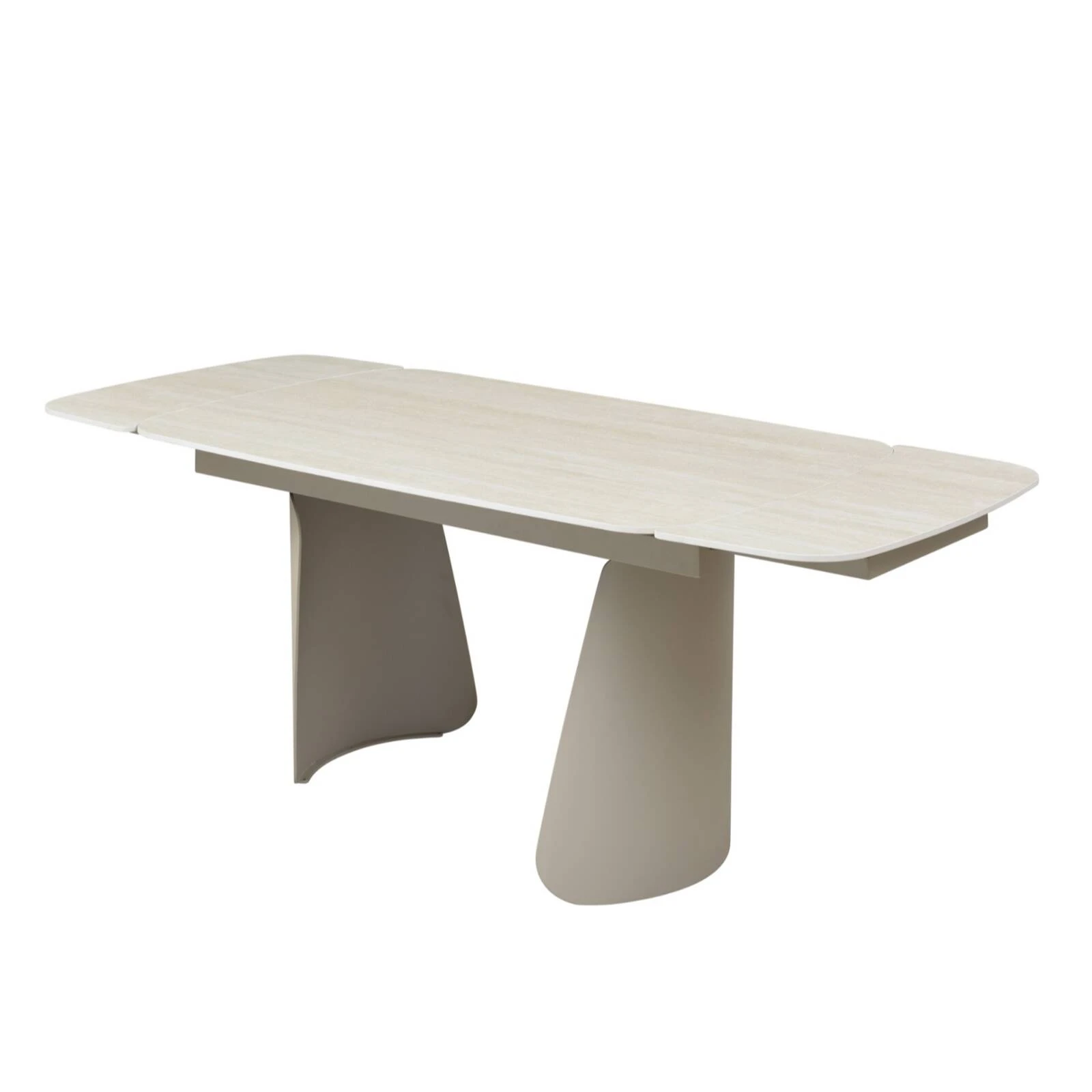 Стіл обідній розкладний Vetro TML-1270 (Нардо) крема марфіль + бежевий 140-200x90x76 (кераміка+метал)