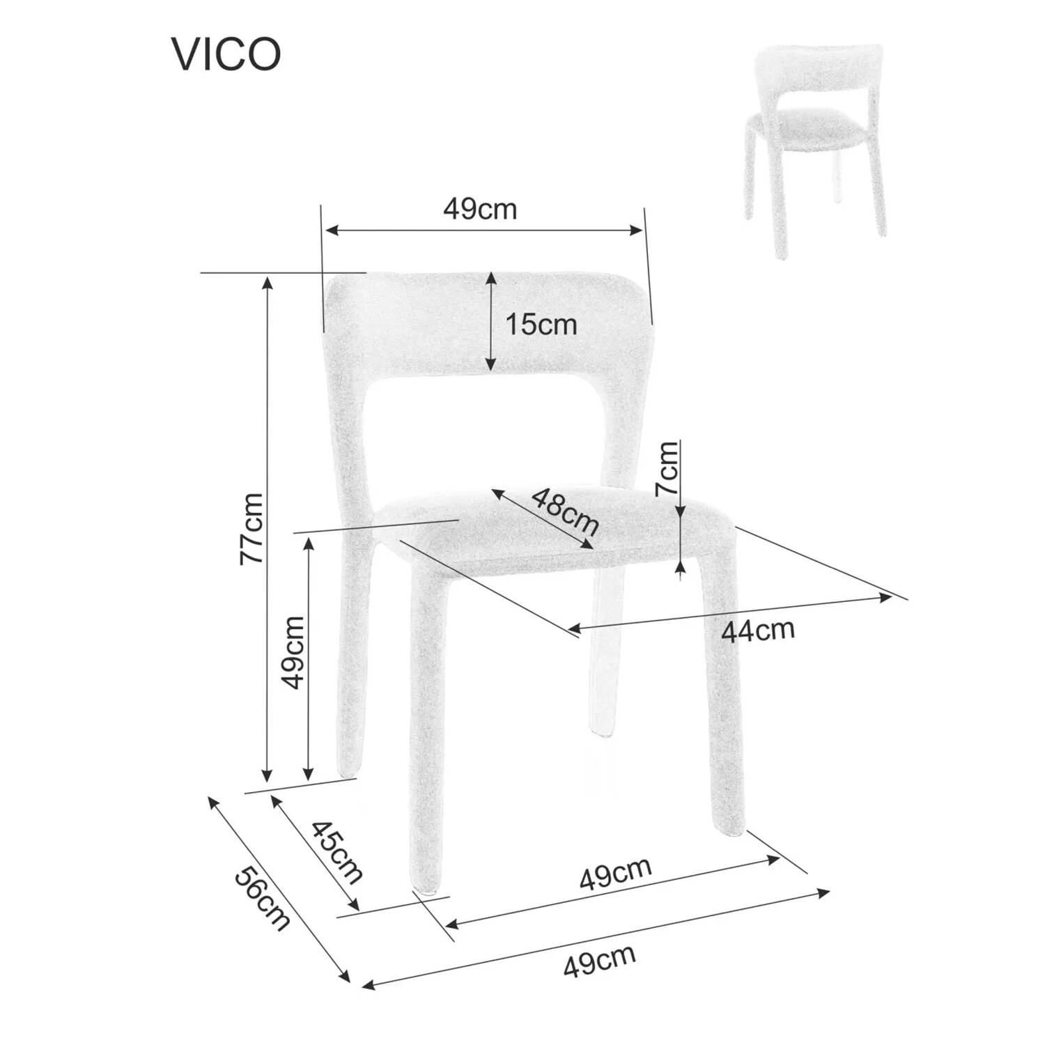 Стілець обідній Signal Vico Wind бежевий 82 тканина