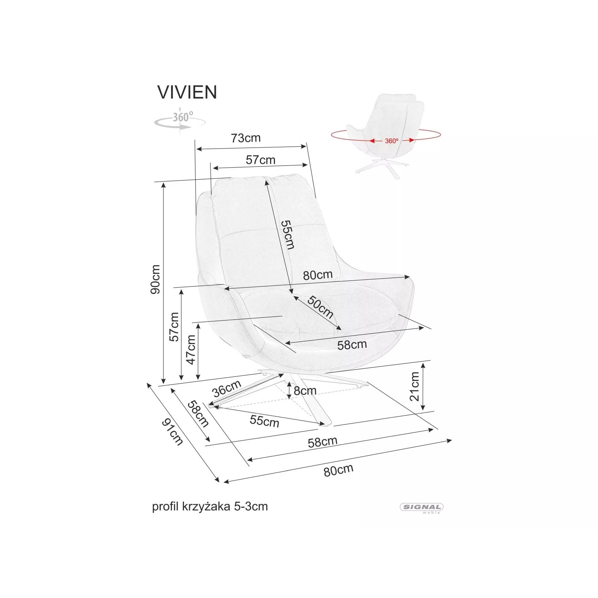 Крісло Signal VIVIEN VELVET чорний мат каркас / карі BL.68 VIVIENVCU