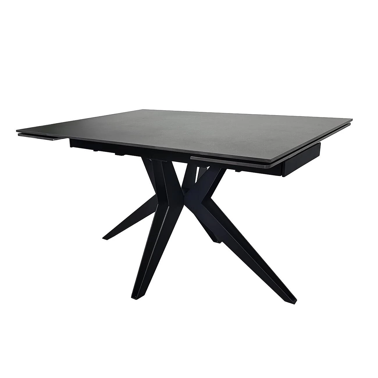 Стіл обідній розкладний Vincent Ceramic 140-200x90x75 графіт матовий/чорний (кераміка+метал)