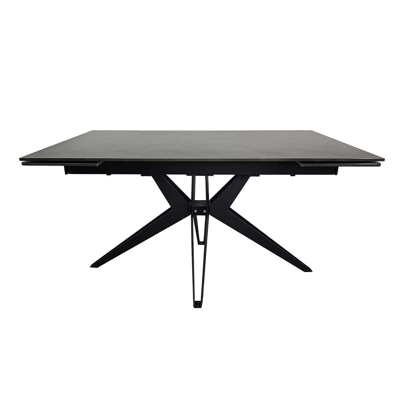 Стіл обідній розкладний Vincent Ceramic 140-200x90x75 графіт матовий/чорний (кераміка+метал)